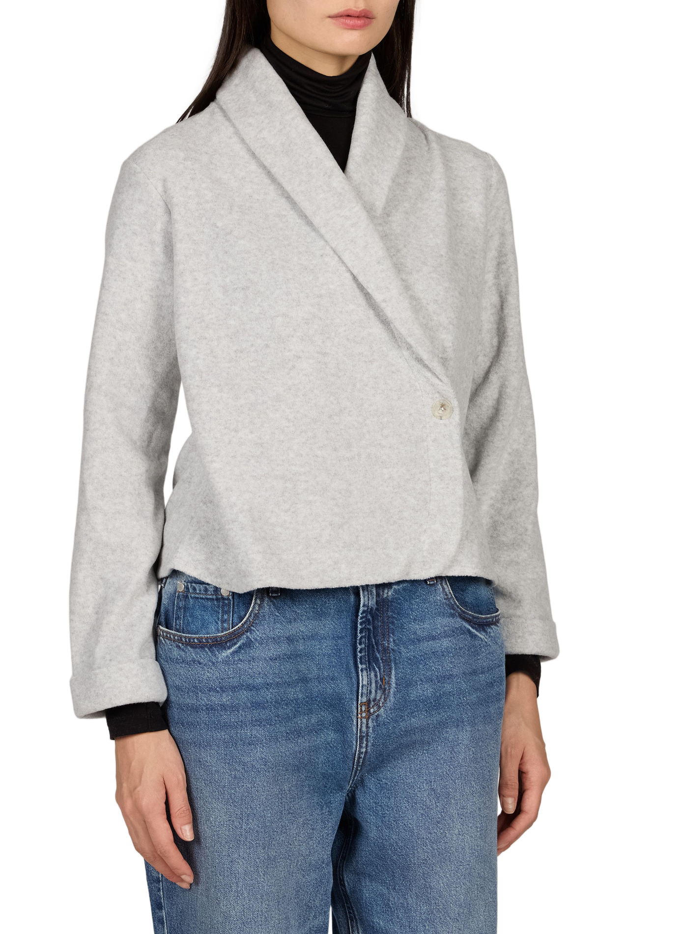 Oversized shawl collar vest LAURENCE TAVERNIER Grey