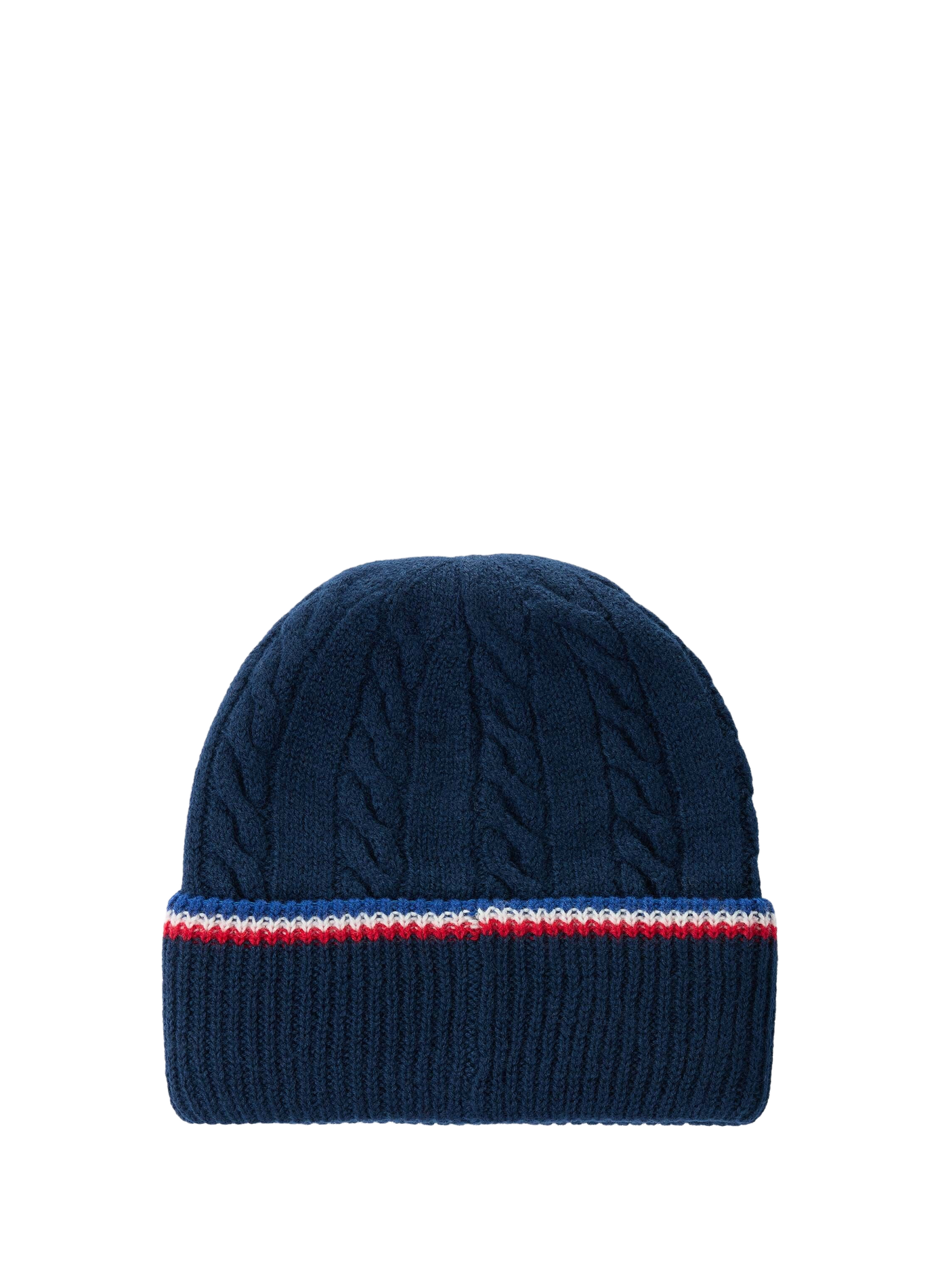 Beanie mit Umschlag im Zopfmuster ROSSIGNOL Blau