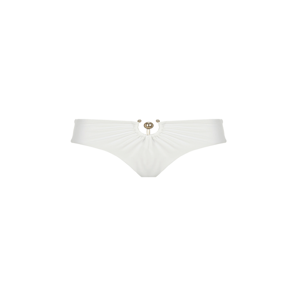 Christopher Esber Orbit Ruched Low Bikini Bottoms In White