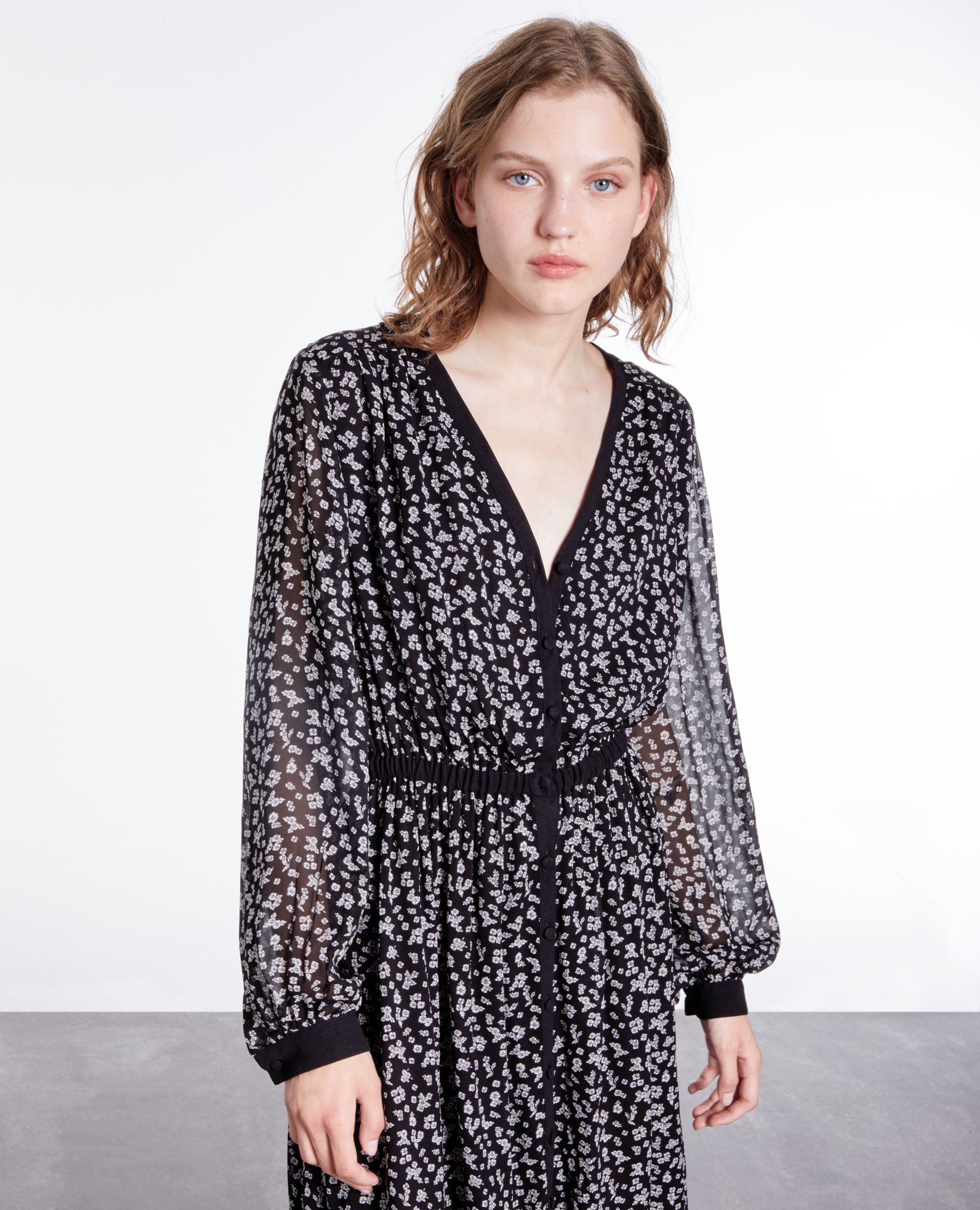 ROBE LONGUE COL V IMPRIM FLEURI THE KOOPLES pour FEMME