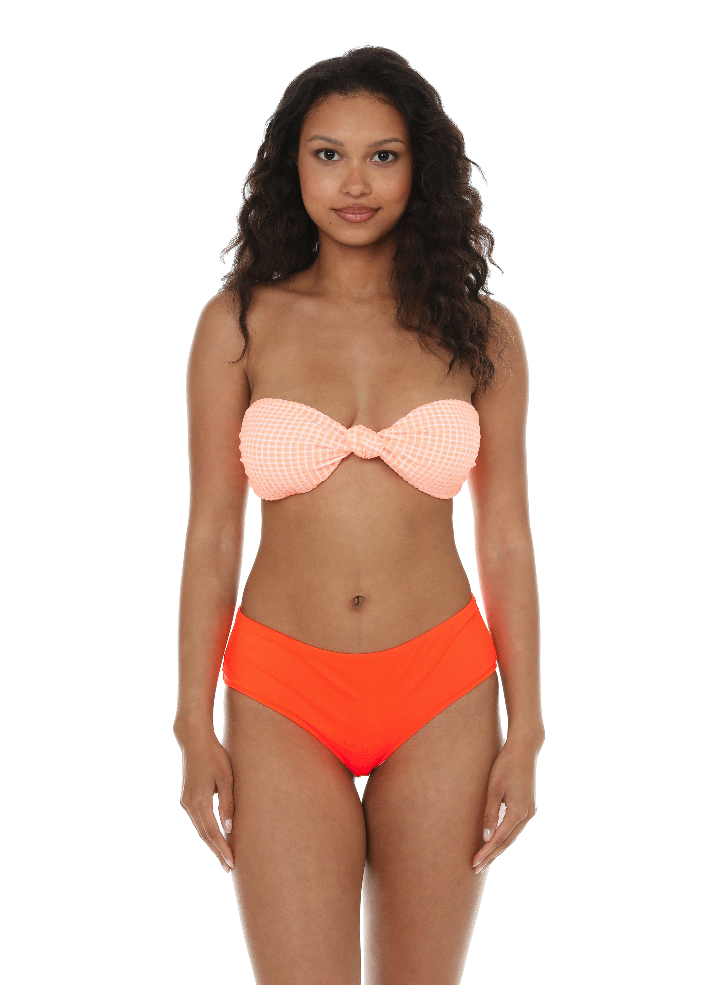 Haut de maillot de bain à carreaux ALBERTINE Blanc