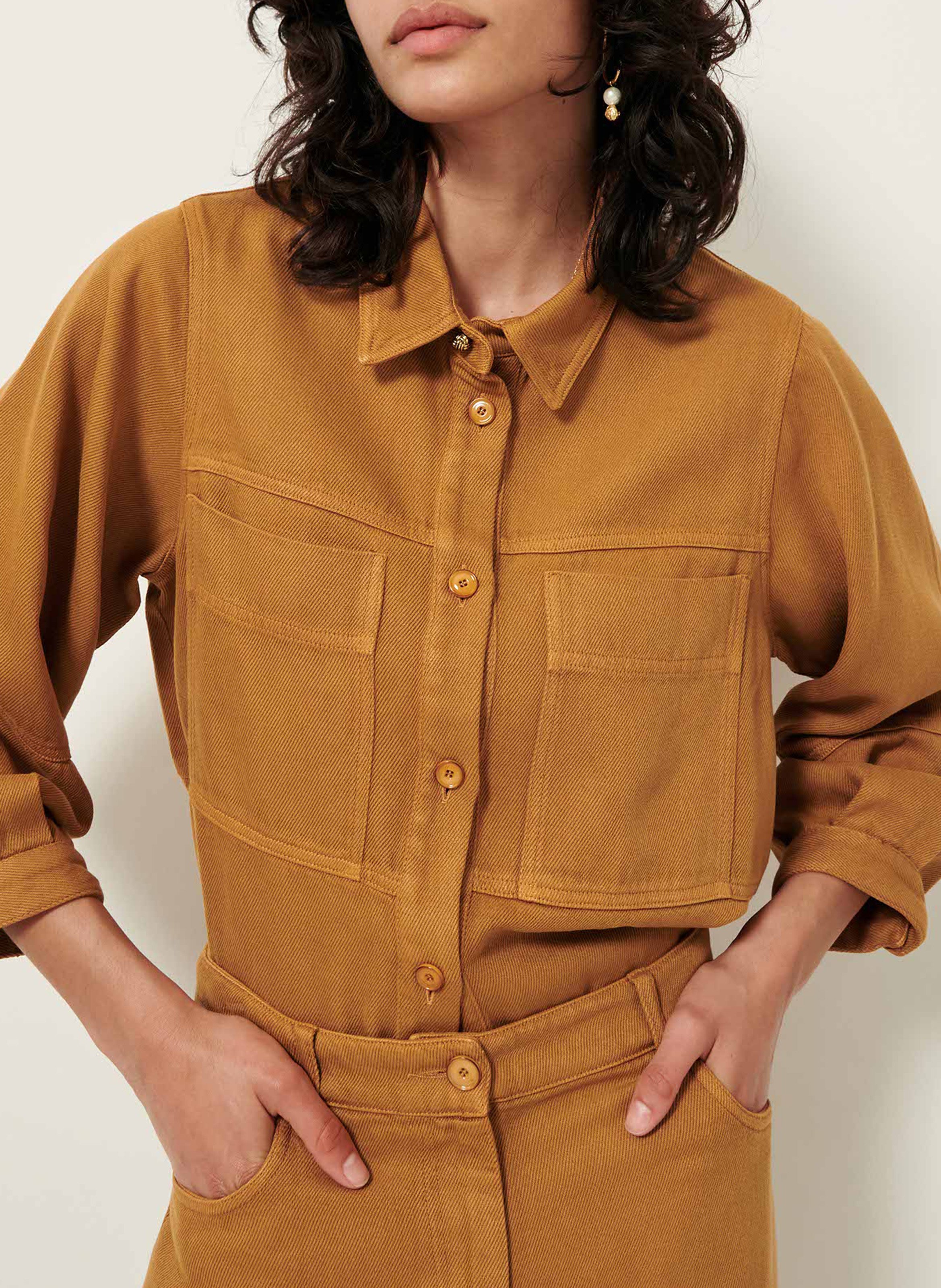 Veste col classique en jean leone SESSUN Marron