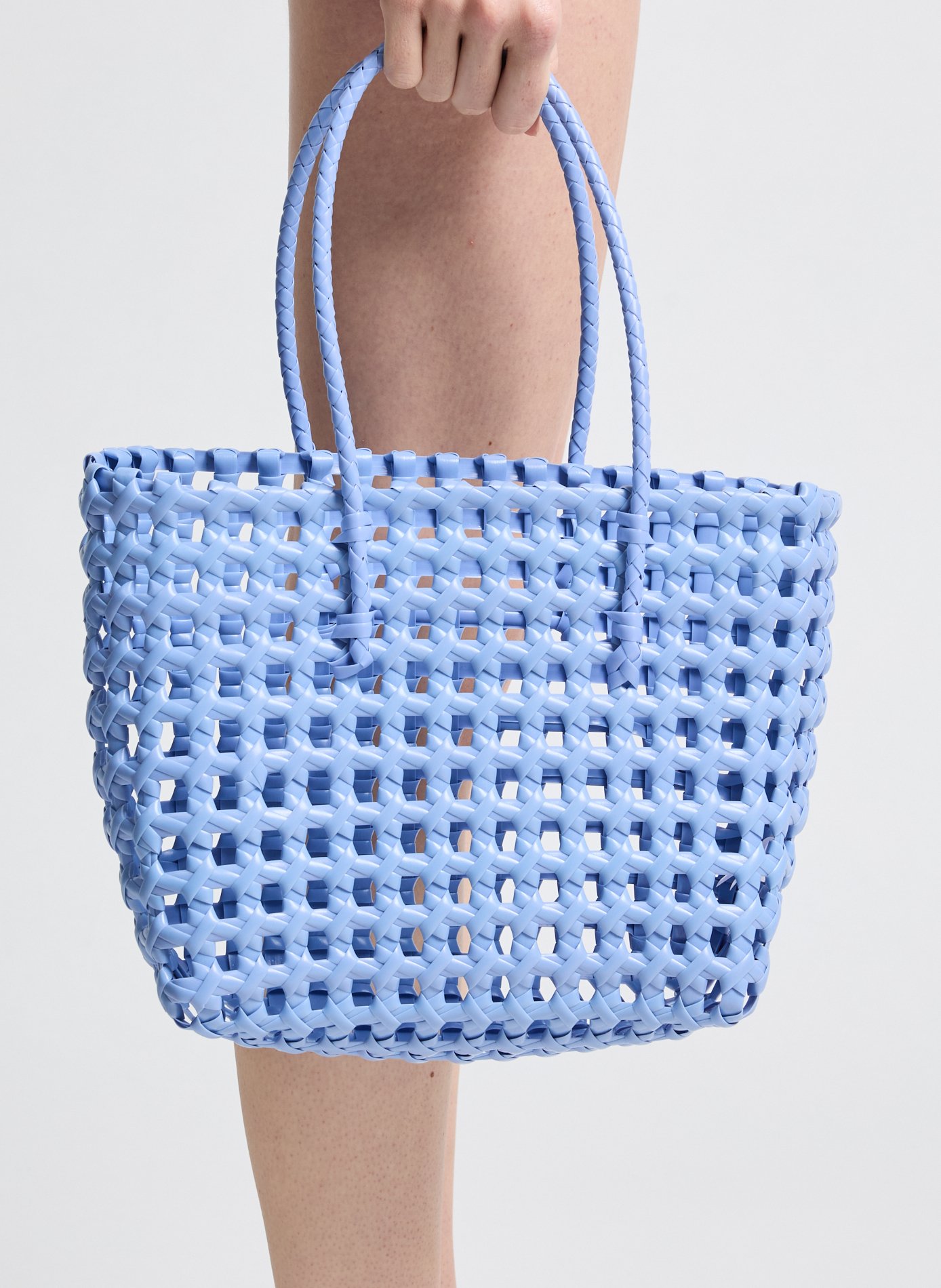Sac cabas tressé Bleu