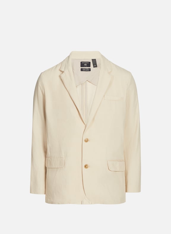 Straight blazer in a cotton blend Beige by DOCKERS DOCKERS Straight blazer in a cotton blend Beige