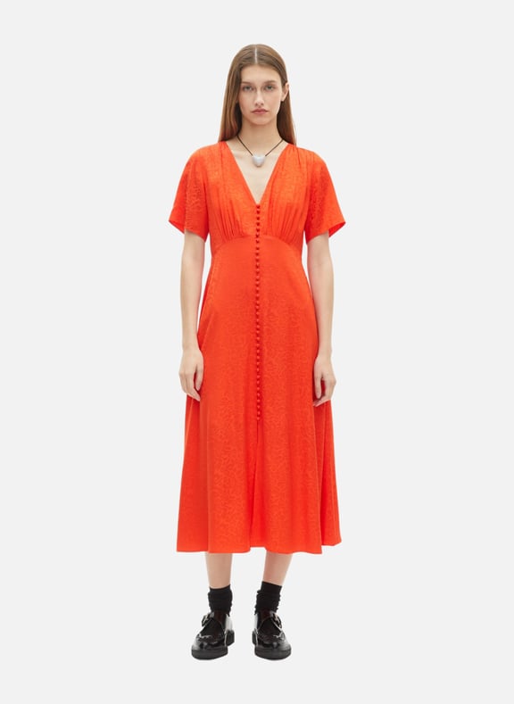 Robe longue en jacquard Orange by THE KOOPLES THE KOOPLES Robe longue en jacquard Orange