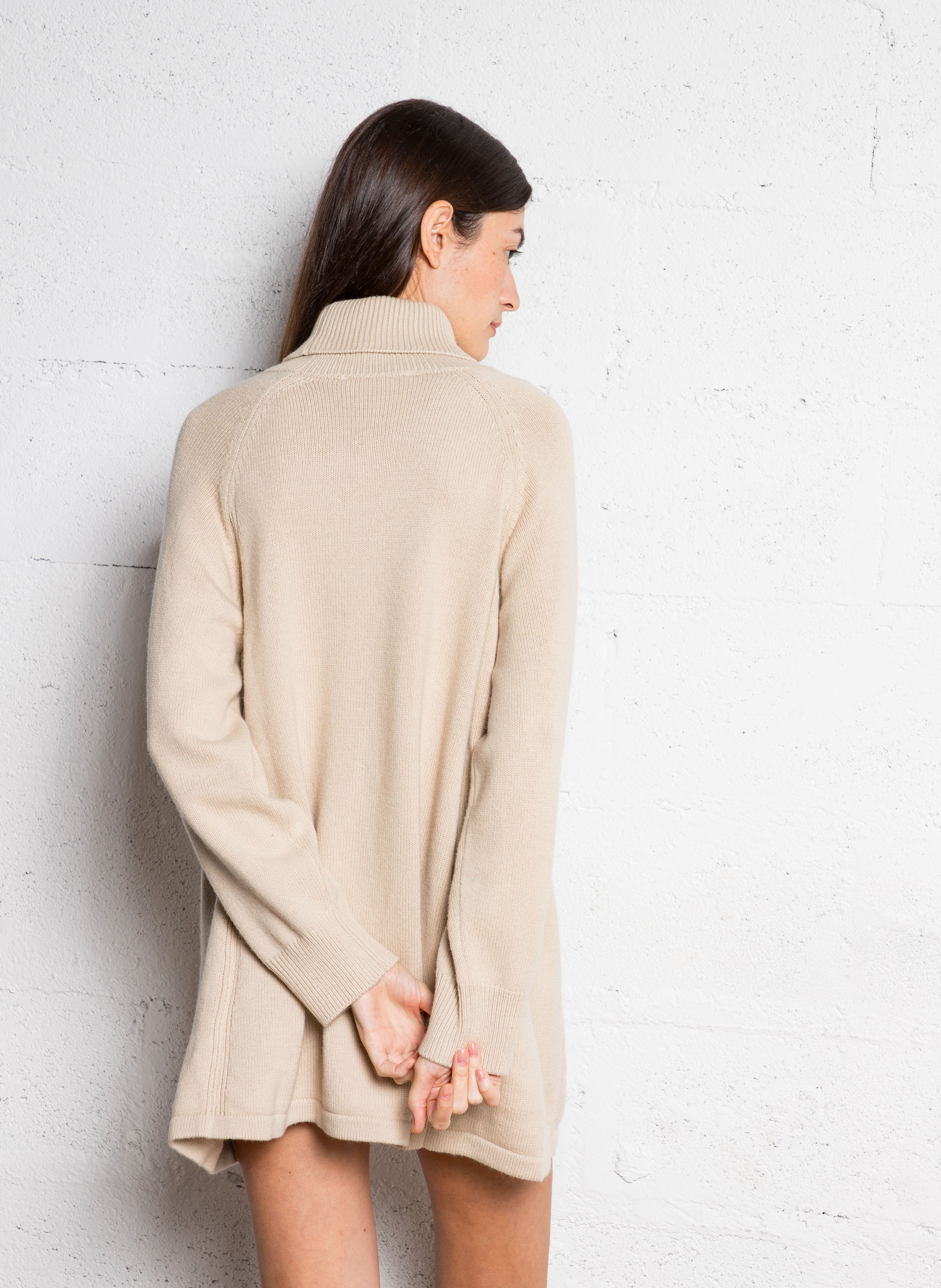 Robe pull courte en laine et coton medee BA&SH Beige