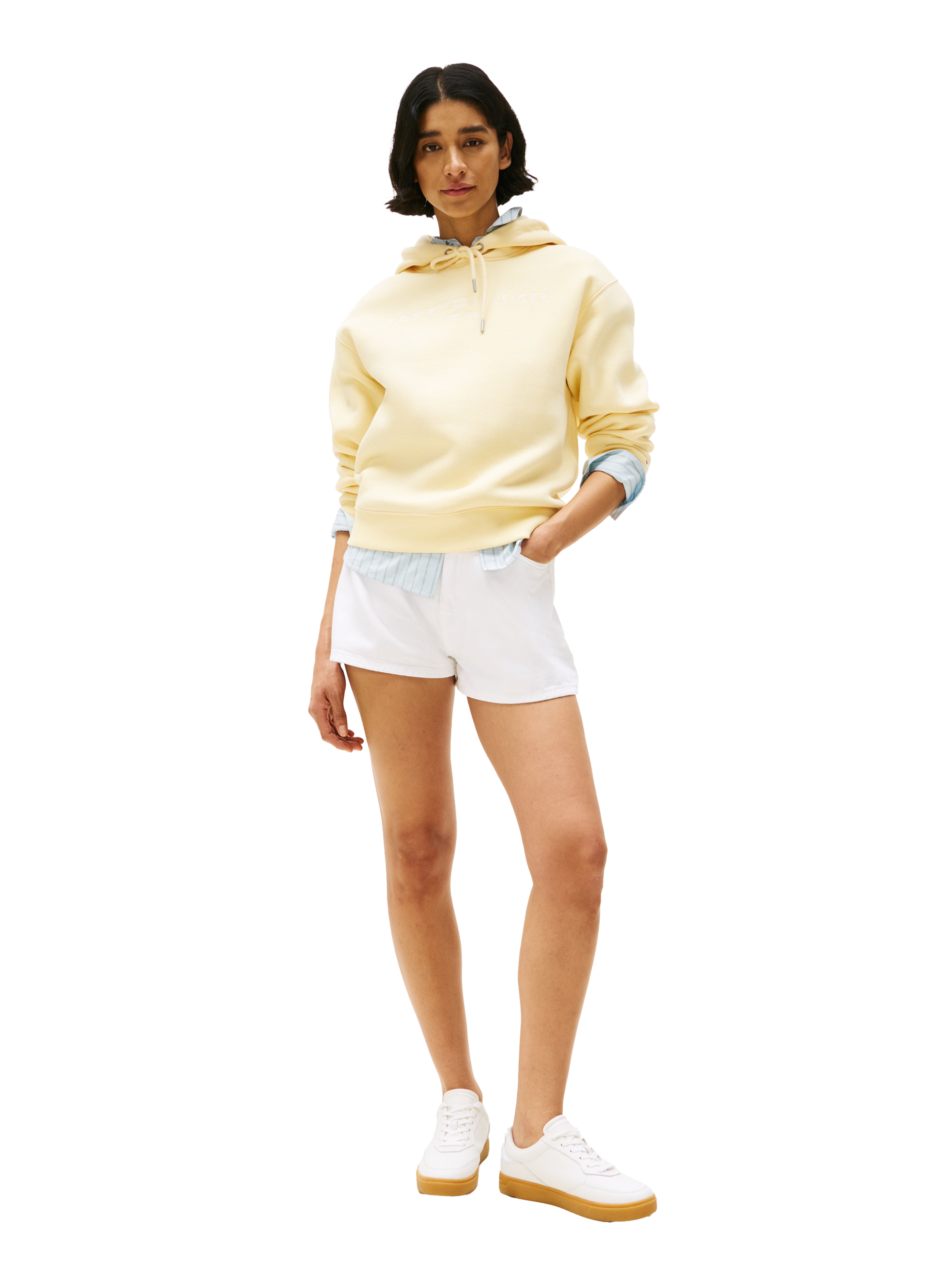 Cotton fleece-blend hoodie TOMMY HILFIGER Beige