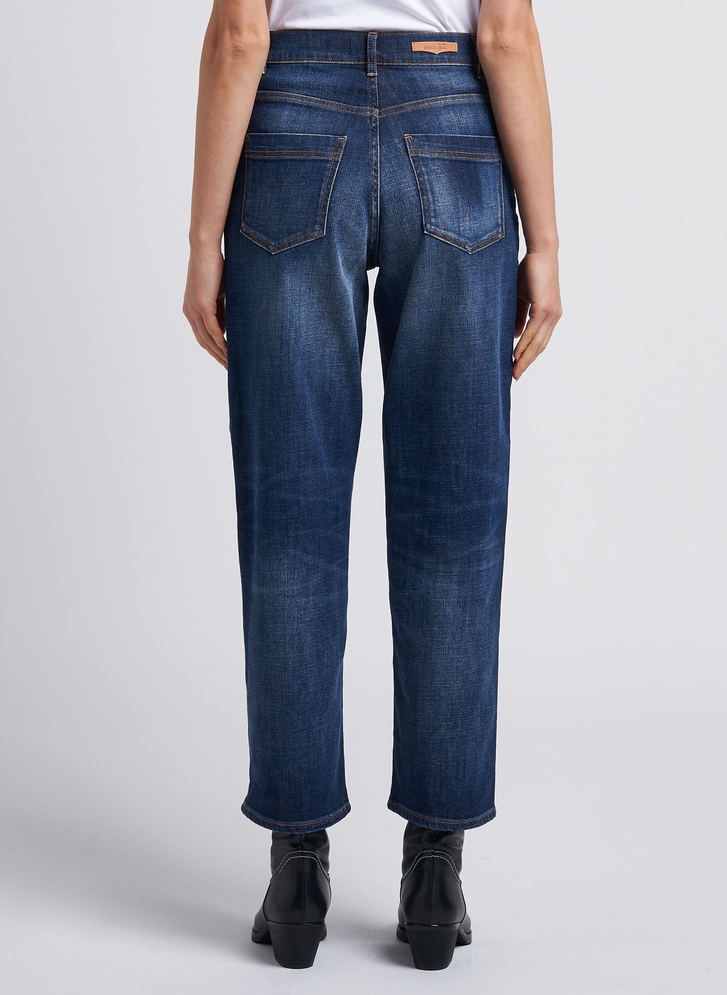 Jean droit taille haute délavé bay cruise SESSUN Bleu