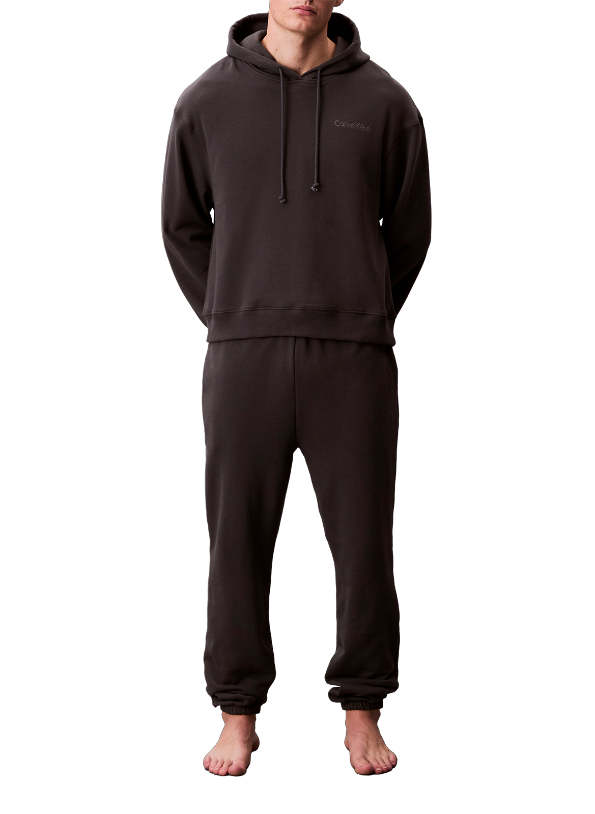 Cotton fleece-blend hoodie CALVIN KLEIN Grey