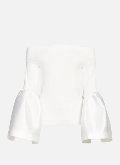 LUXE - Robe courte patineuse à manches bouffantes et épaules LUXE - Robe courte patineuse à manches bouffantes et épaules