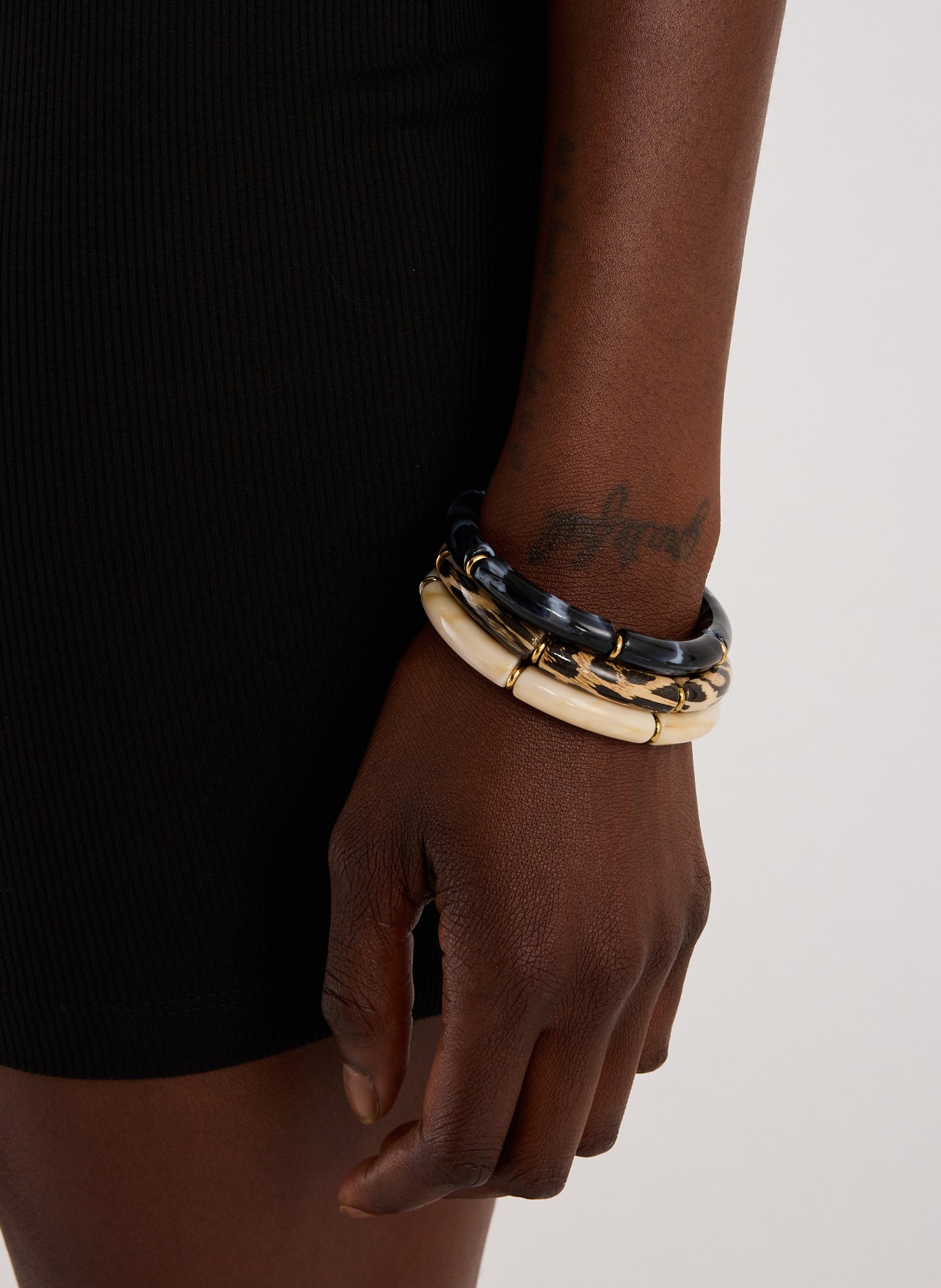 Resin bracelet set AU PRINTEMPS PARIS Black