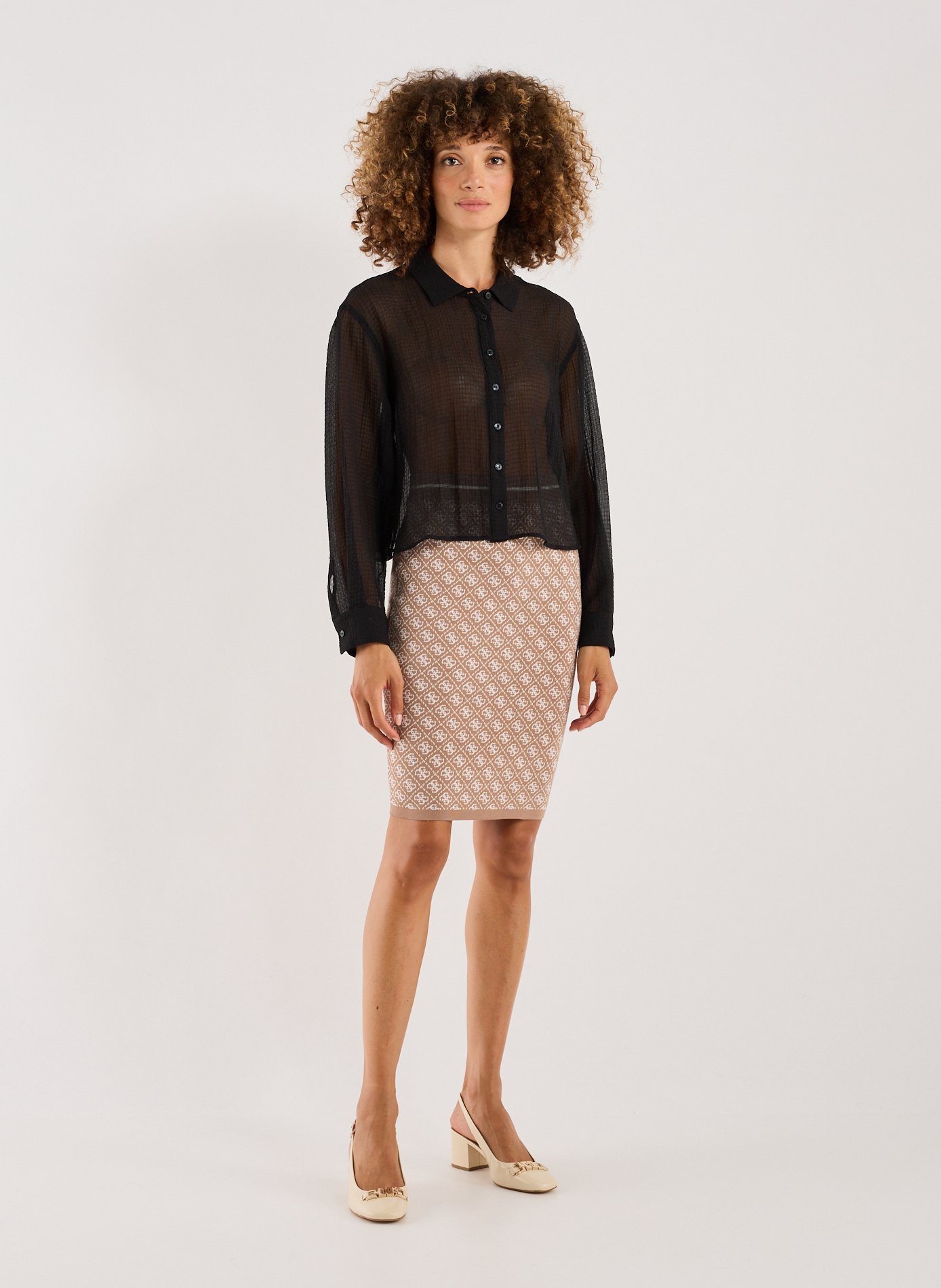 Bodycon skirt with monogram print GUESS Multicolour