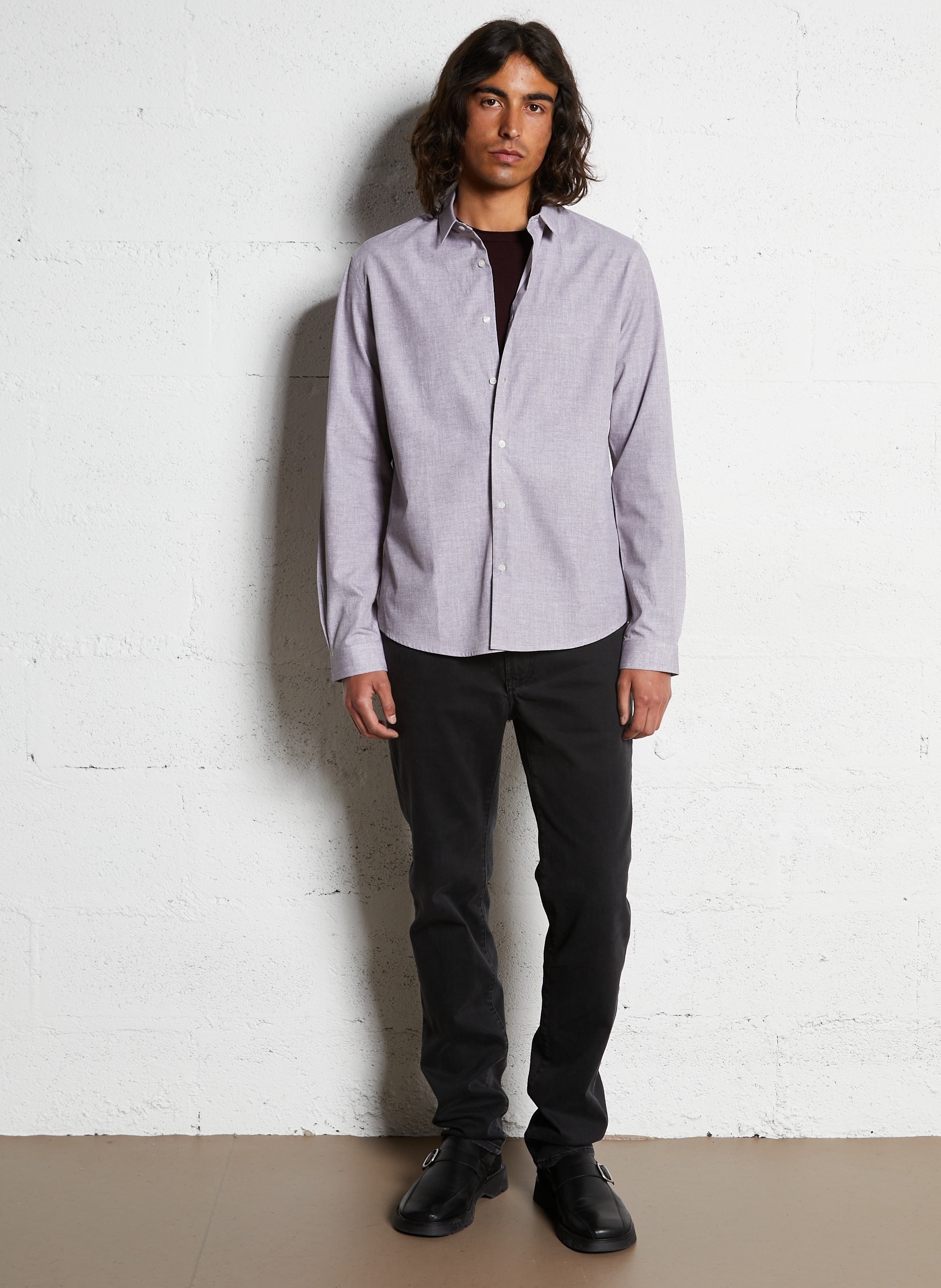 Chemise slim-fit en coton IKKS Violet