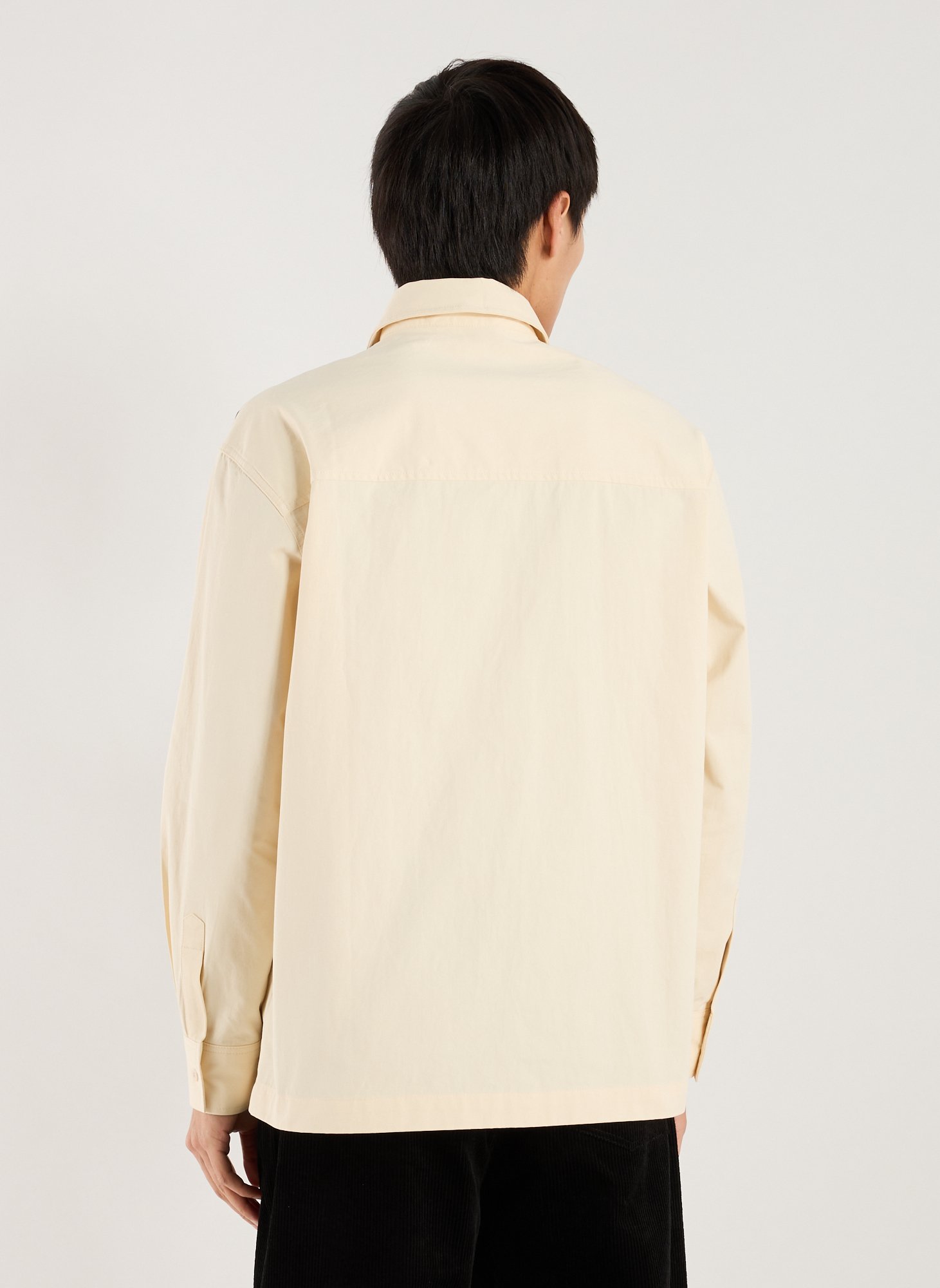 Oversized cotton shirt with patterns HELAS CAPS Beige