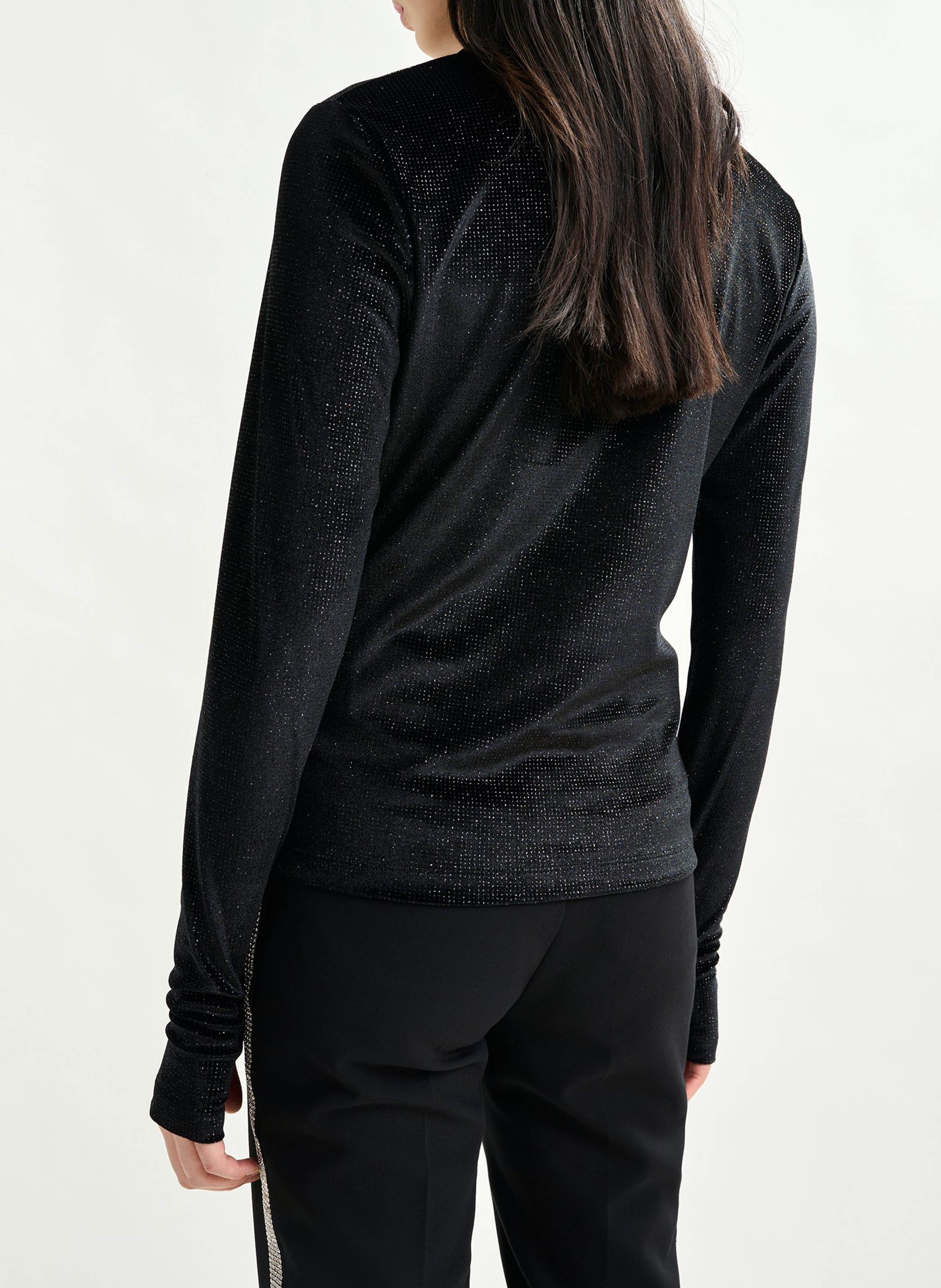 Top col roulé en velours indienne ESSENTIEL ANTWERP Noir