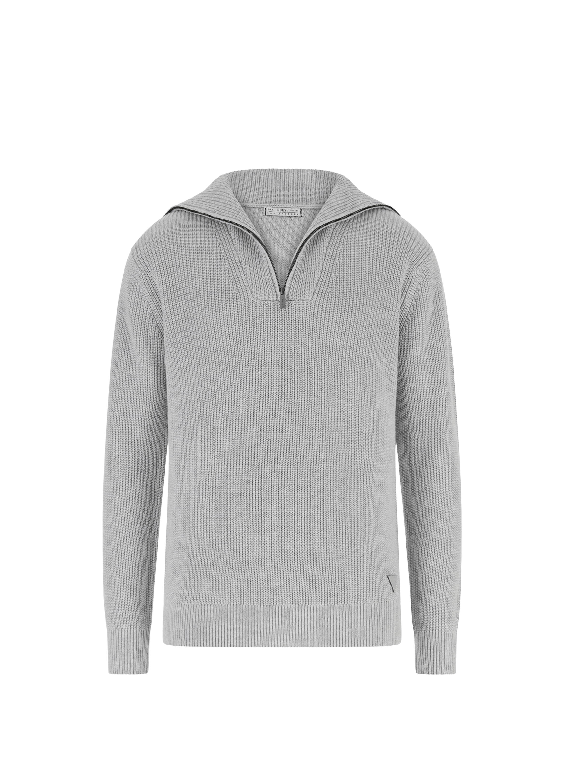 Pull côtelé en coton mélangé GUESS Gris