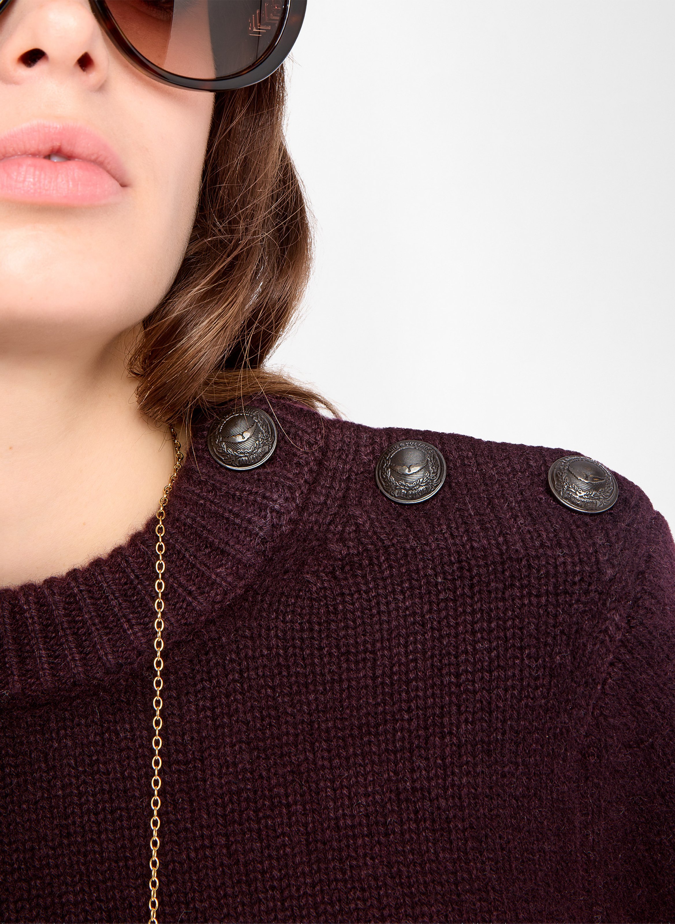 Pull droit col rond en cachemire malty ZADIG&VOLTAIRE Orange