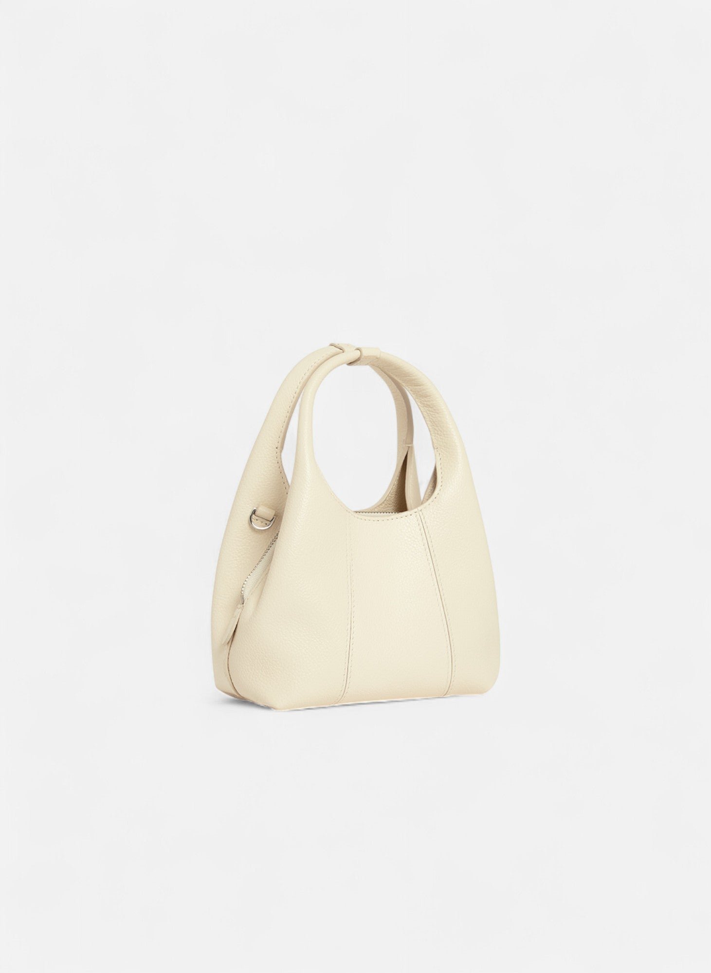 Mini sac à main juliette en cuir grainé LE TANNEUR Blanc