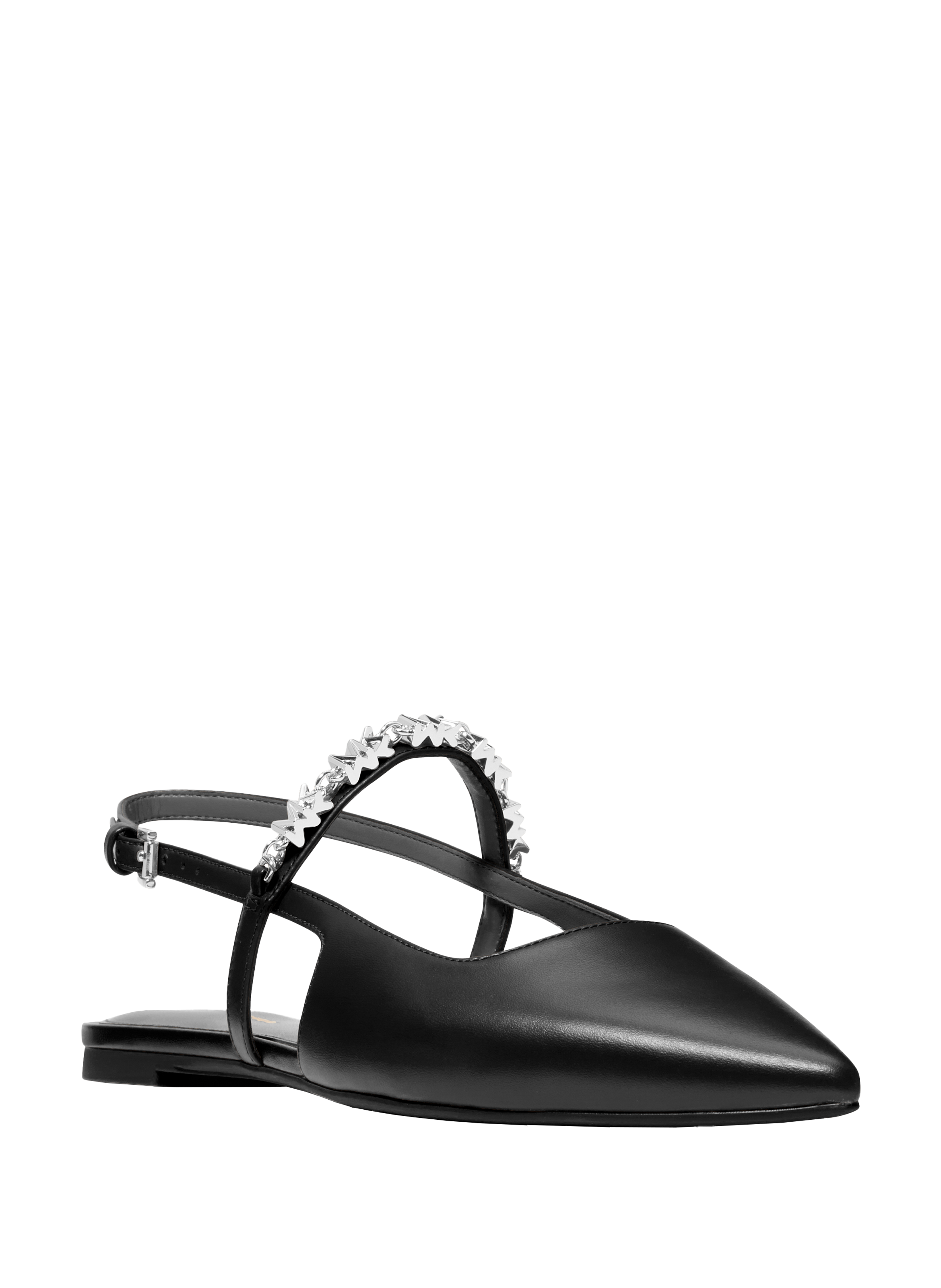 Sling-back monogram details in cow leather MICHAEL KORS Black