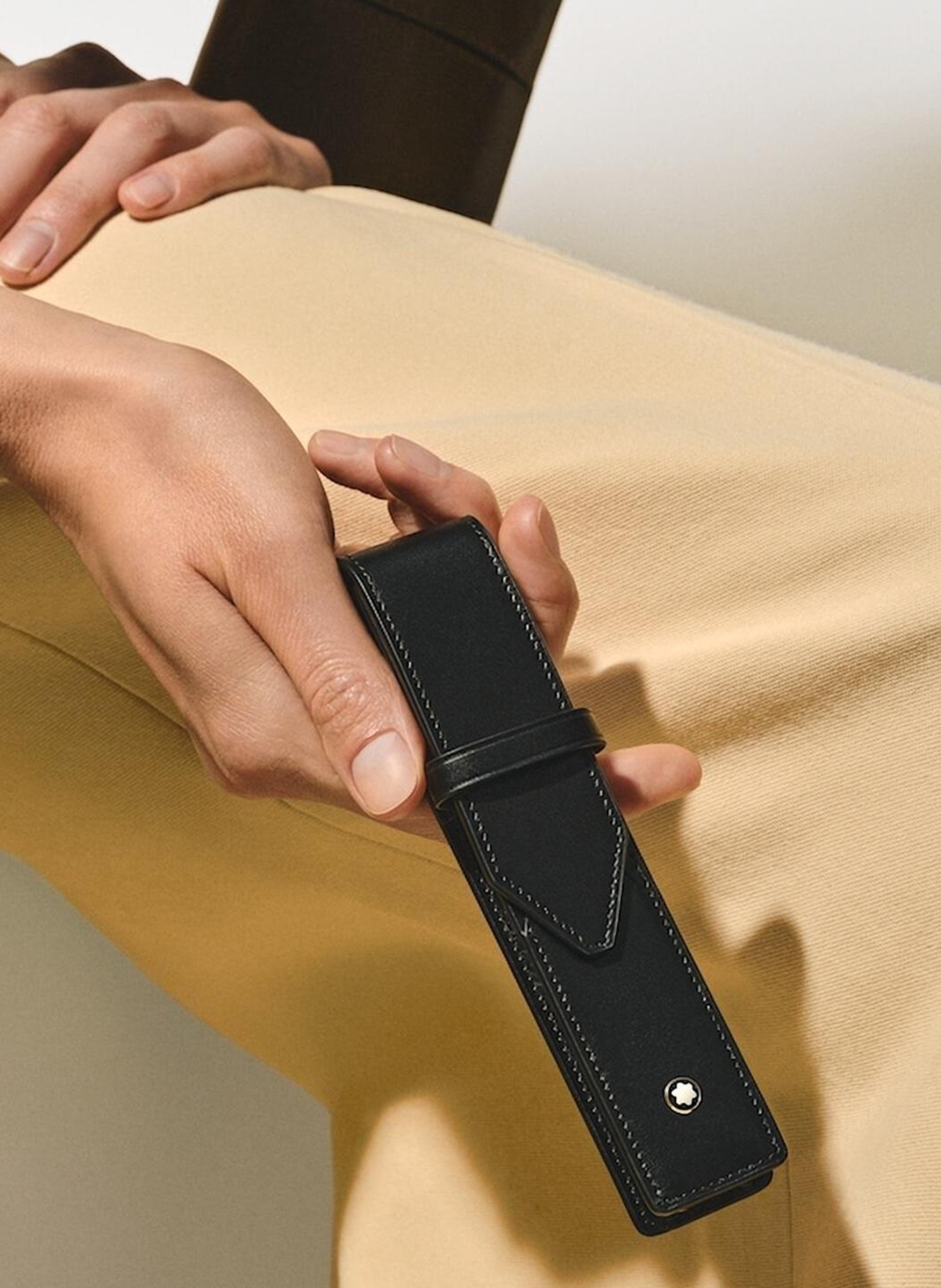 Etui à stylo en cuir MONTBLANC Noir