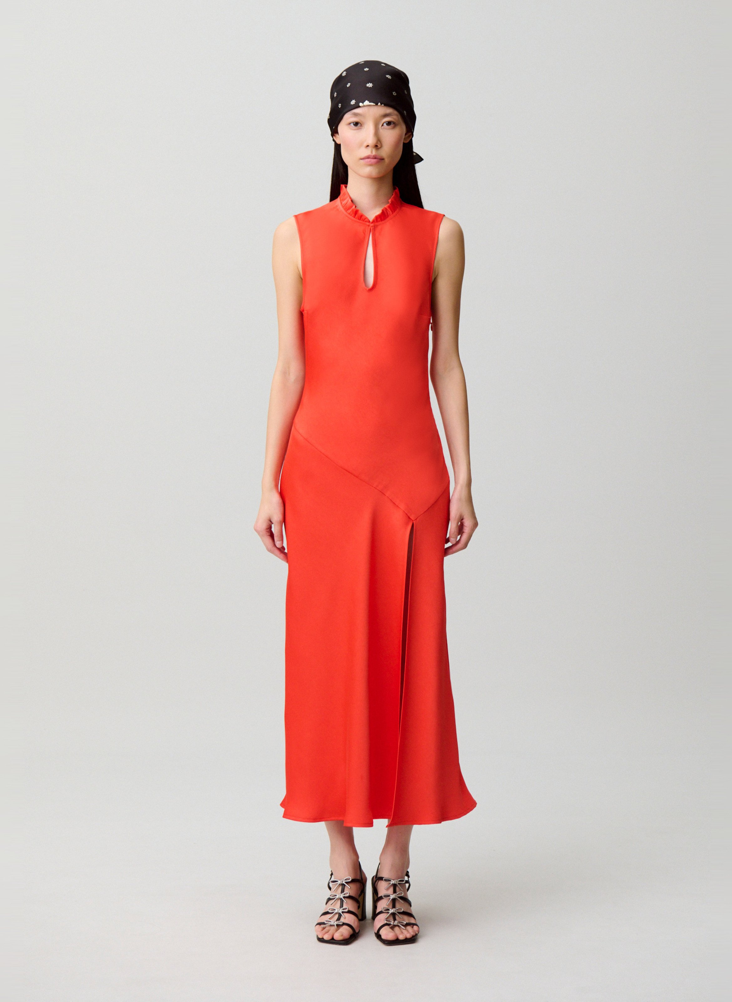 Robe midi évasée fluide CLAUDIE PIERLOT Orange