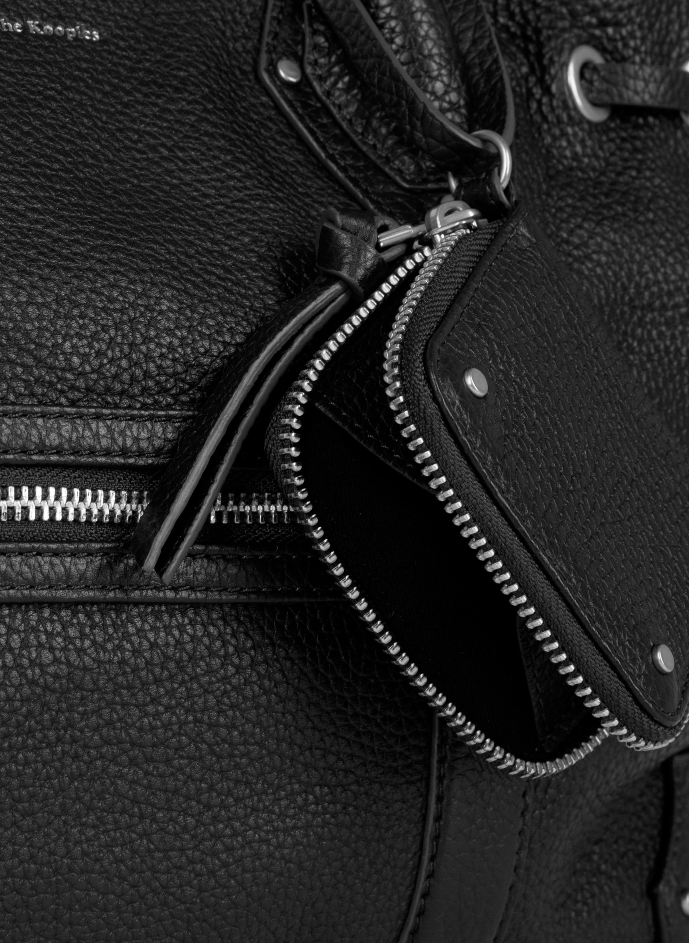 Sac cabas froncé en cuir grainé THE KOOPLES Noir