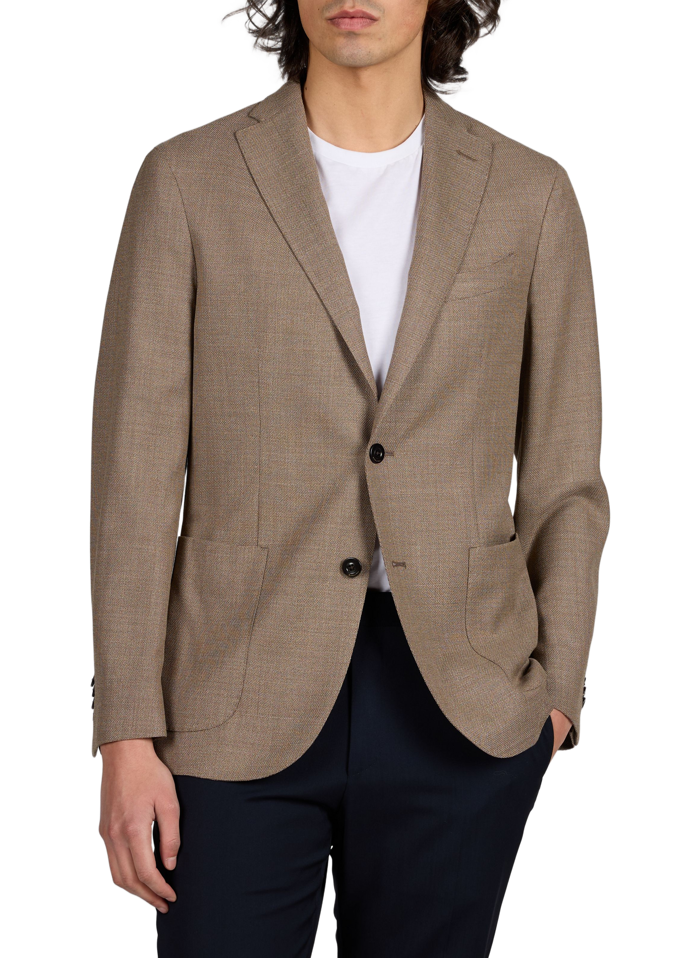 Blazer uni en laine vierge BOGLIOLI Brown