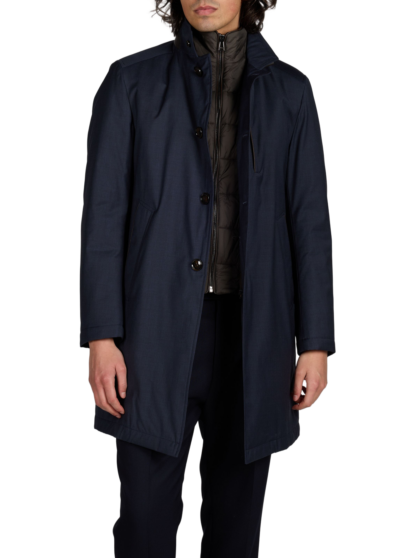 Manteau uni en laine vierge WINDSOR Bleu