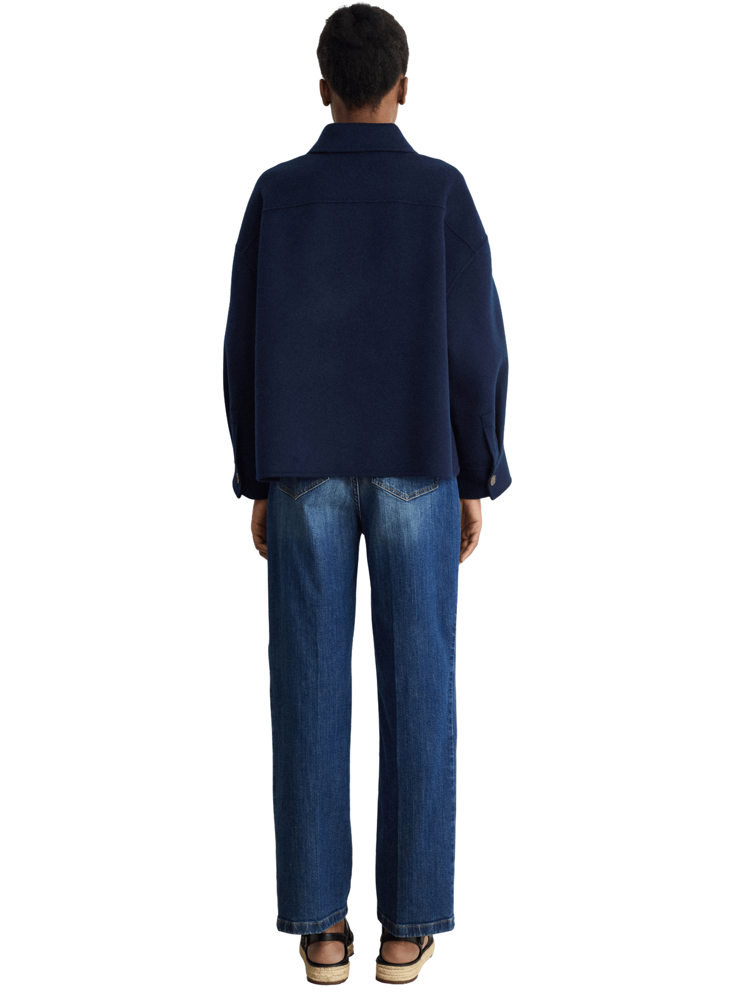 Surchemise en laine double face - dounia PABLO Bleu