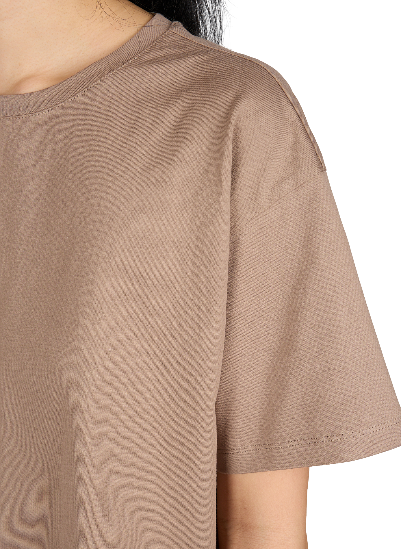Short-sleeved straight cut cotton Leana T-shirt MSCH Brown