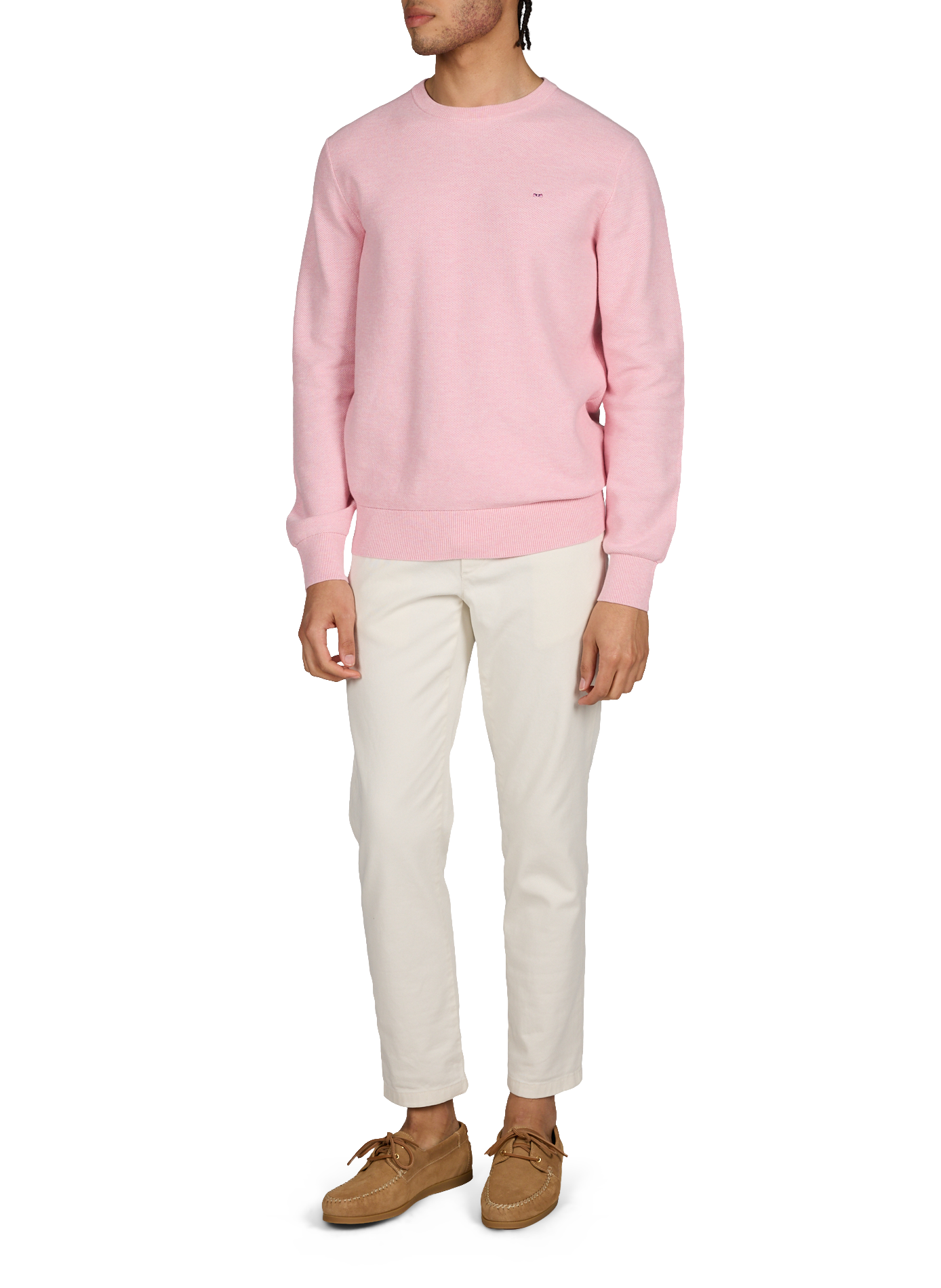 Straight round neck cotton sweater EDEN PARK Blue