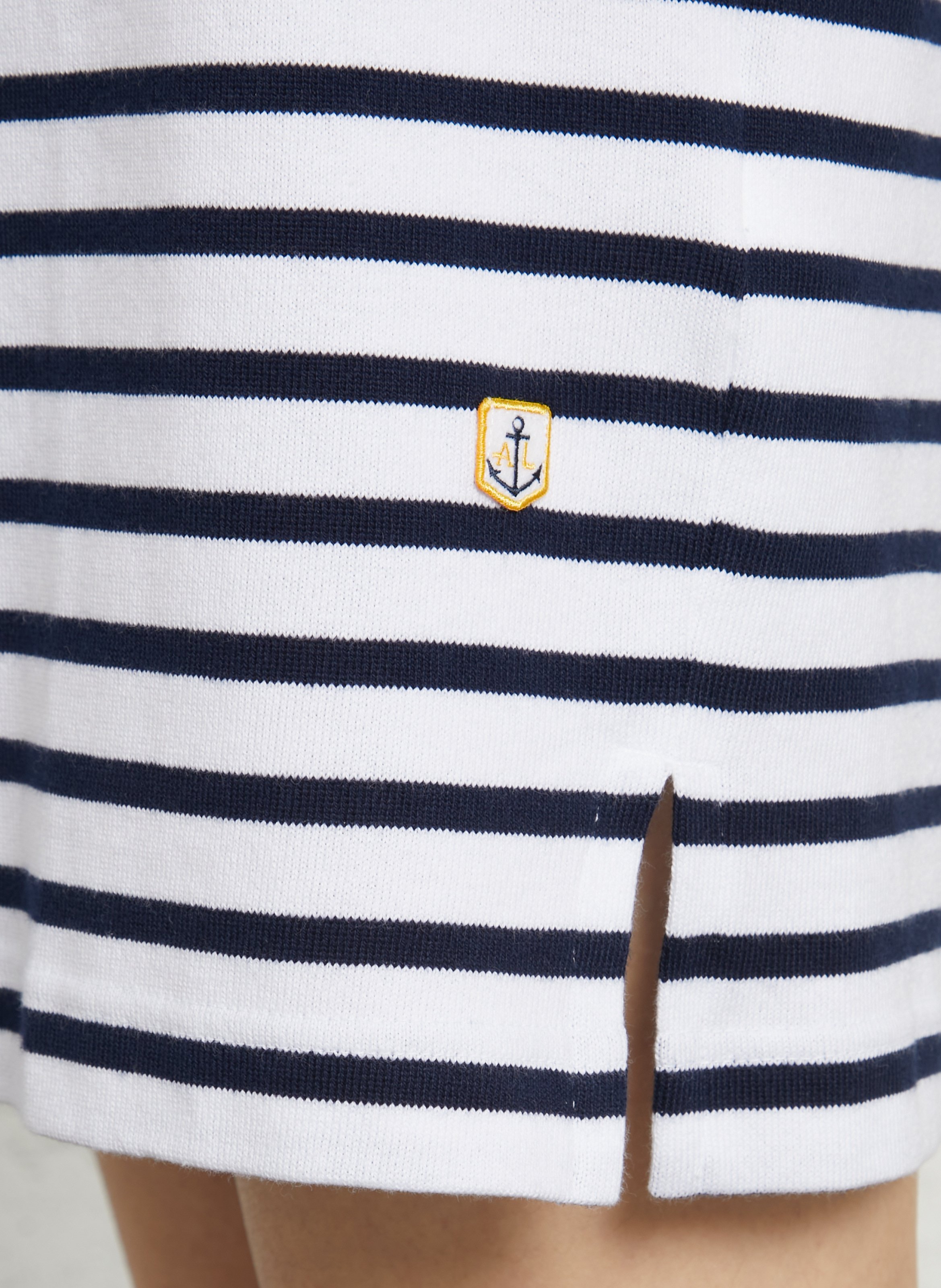 Robe courte col classique en coton rayé heritage ARMOR-LUX Blanc