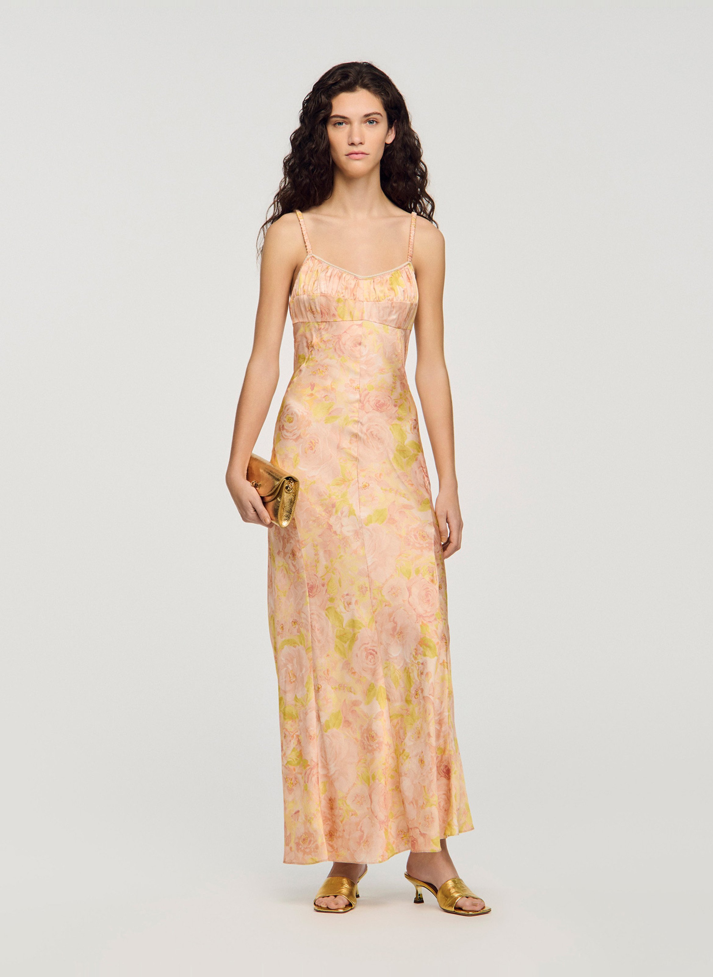 Robe longue imprimé SANDRO Rose