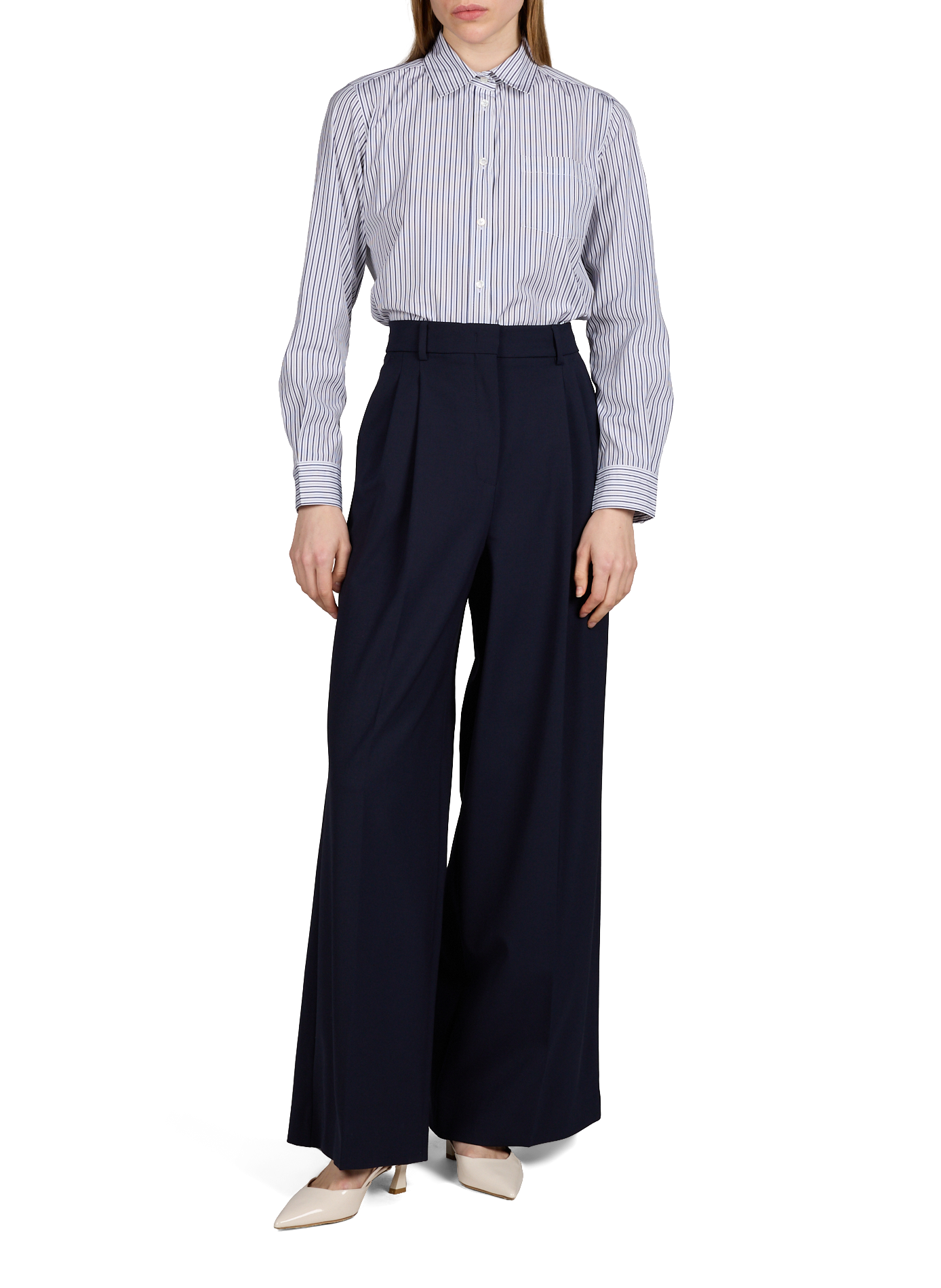Pantalon droit uni MAX MARA WEEK END Bleu