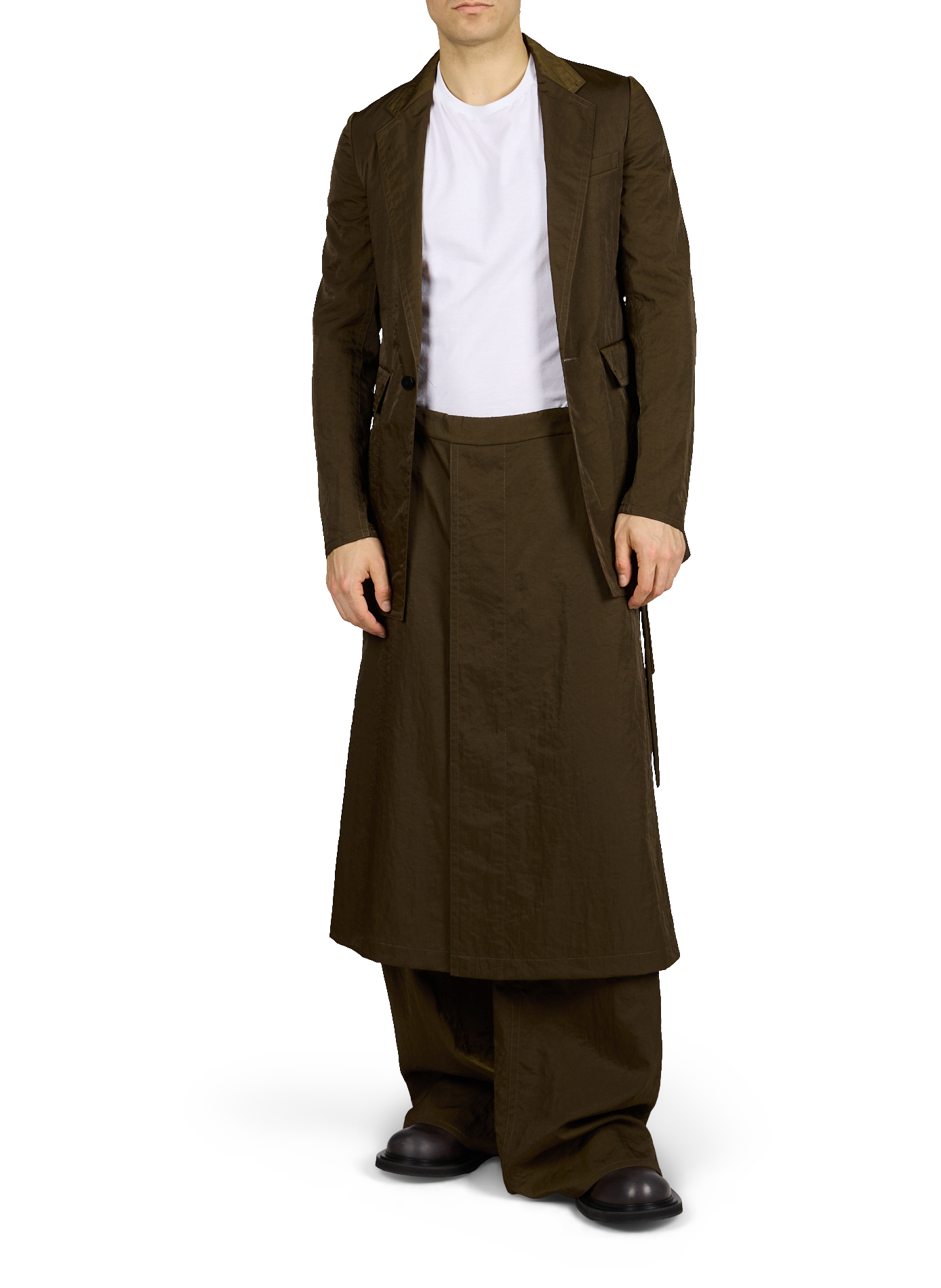 Veste froissée à col tailleur SEAN SUEN Marron