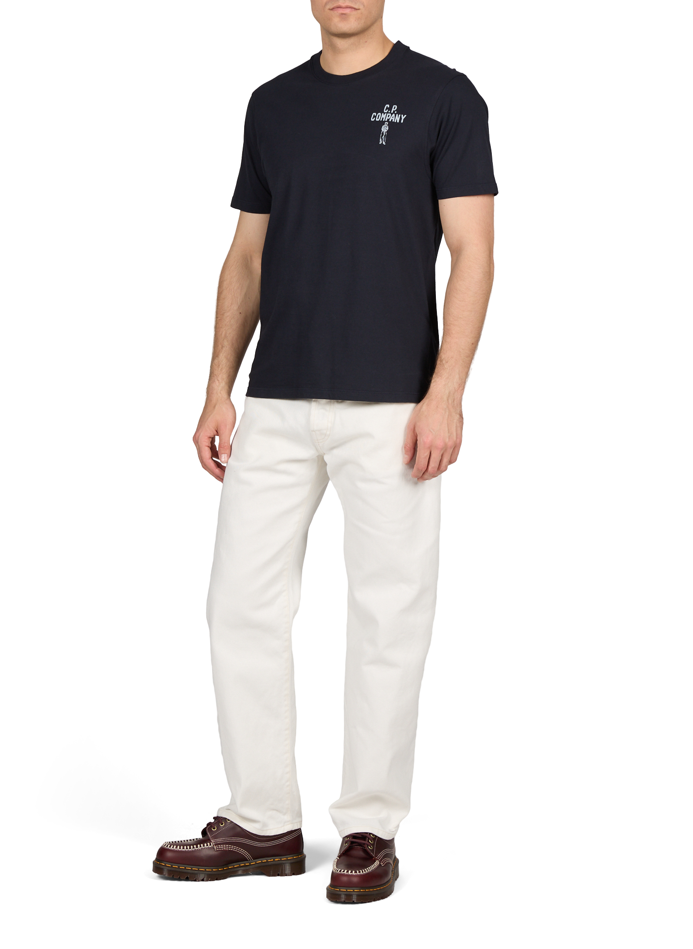Straight leg cotton denim jeans CP COMPANY White
