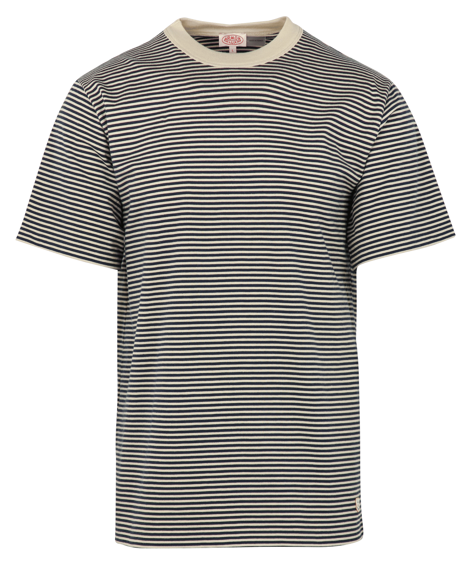 Straight round-neck striped heritage cotton t-shirt ARMOR-LUX Beige