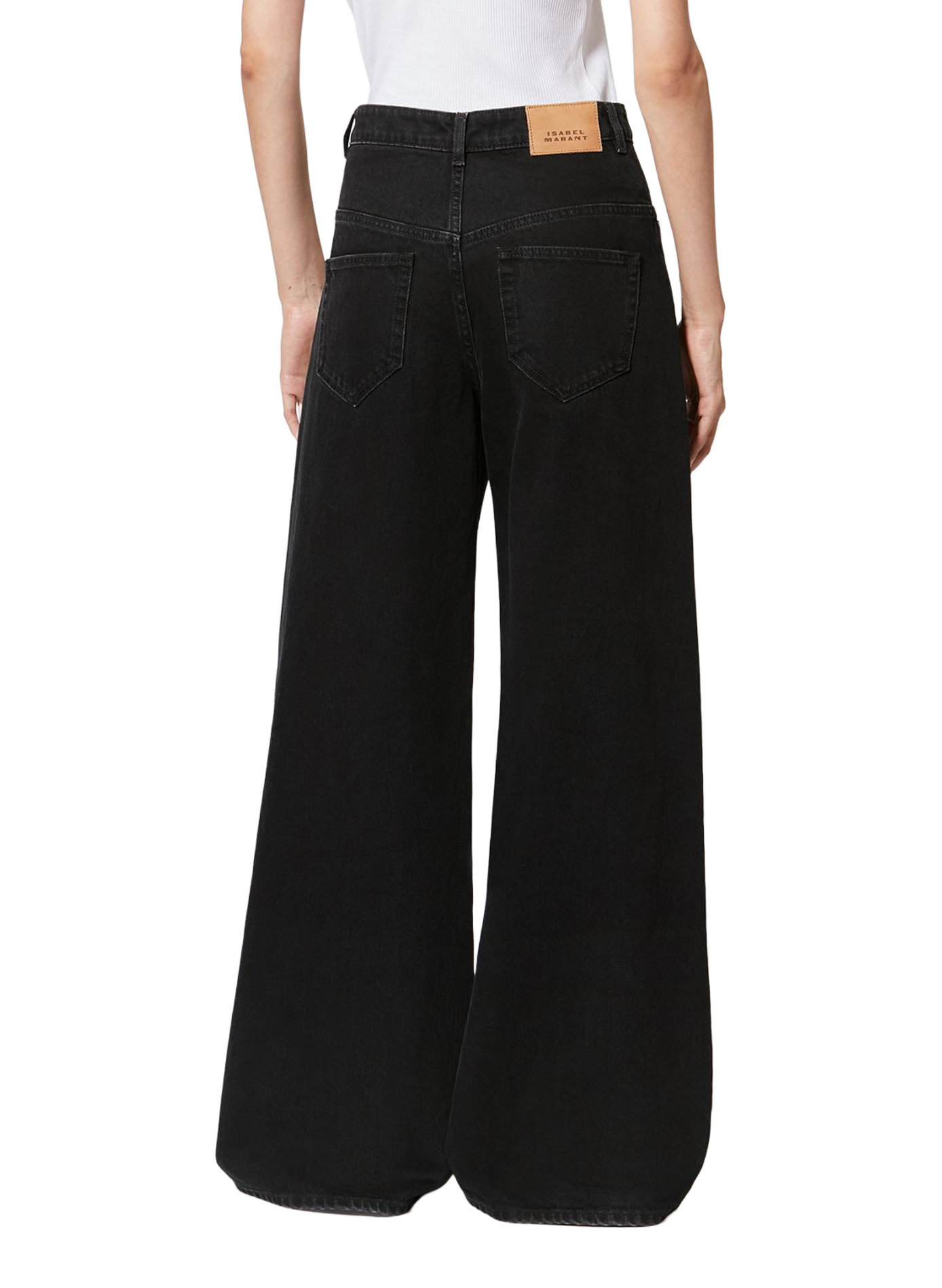 Wide-leg cotton jeans by Lemony ISABEL MARANT Black