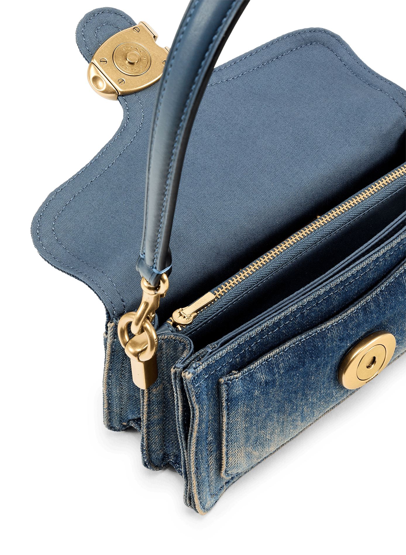 Sac épaule Tabby 20 en denim de coton régénéré COACH Bleu