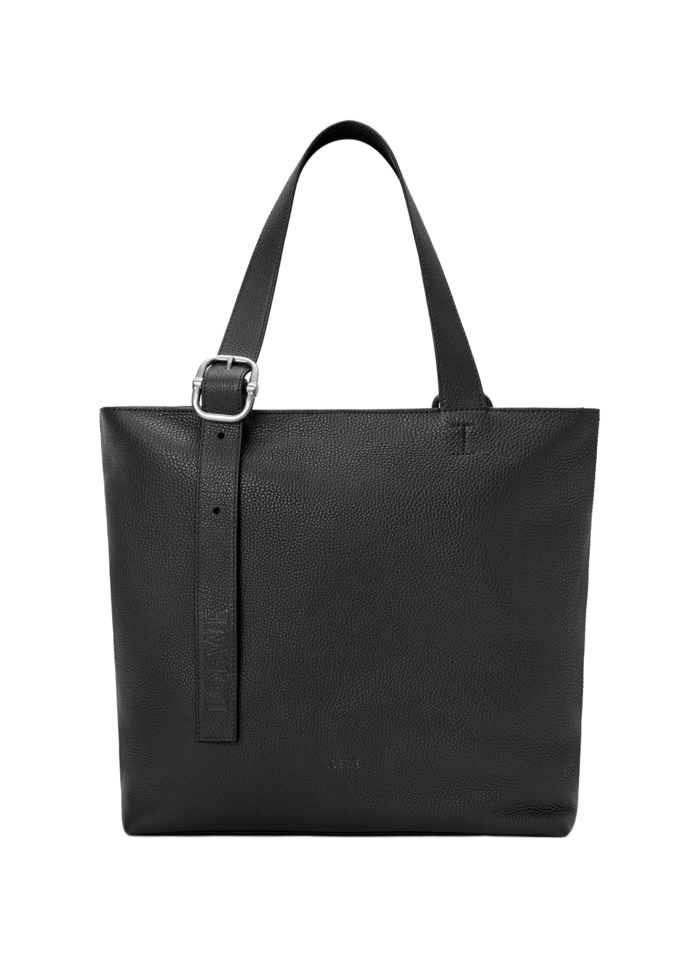 Loop zipped tote en cuir de veau grainé souple LOEWE Noir
