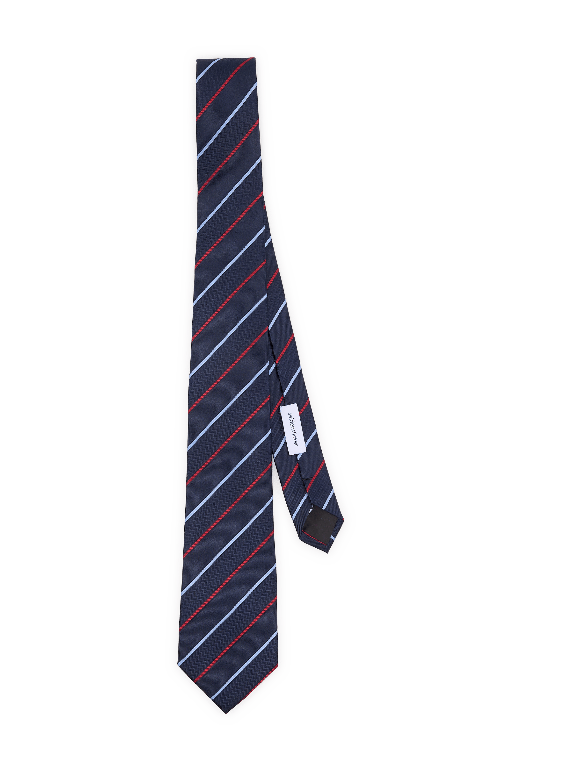 Striped Satin Cotton Blend Tie SEIDENSTICKER Blue