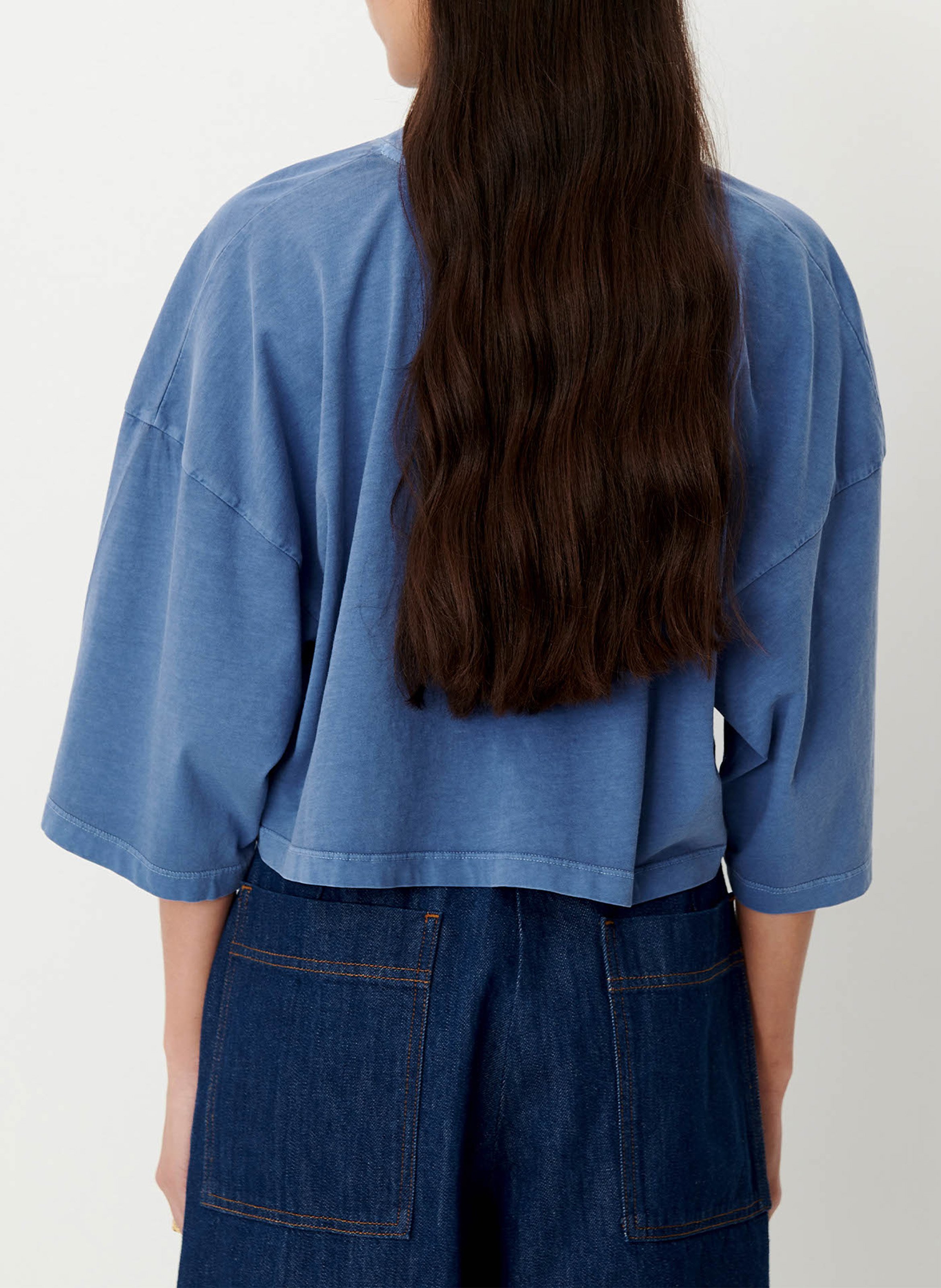 Tee-shirt oversize col rond en coton dario SESSUN Bleu