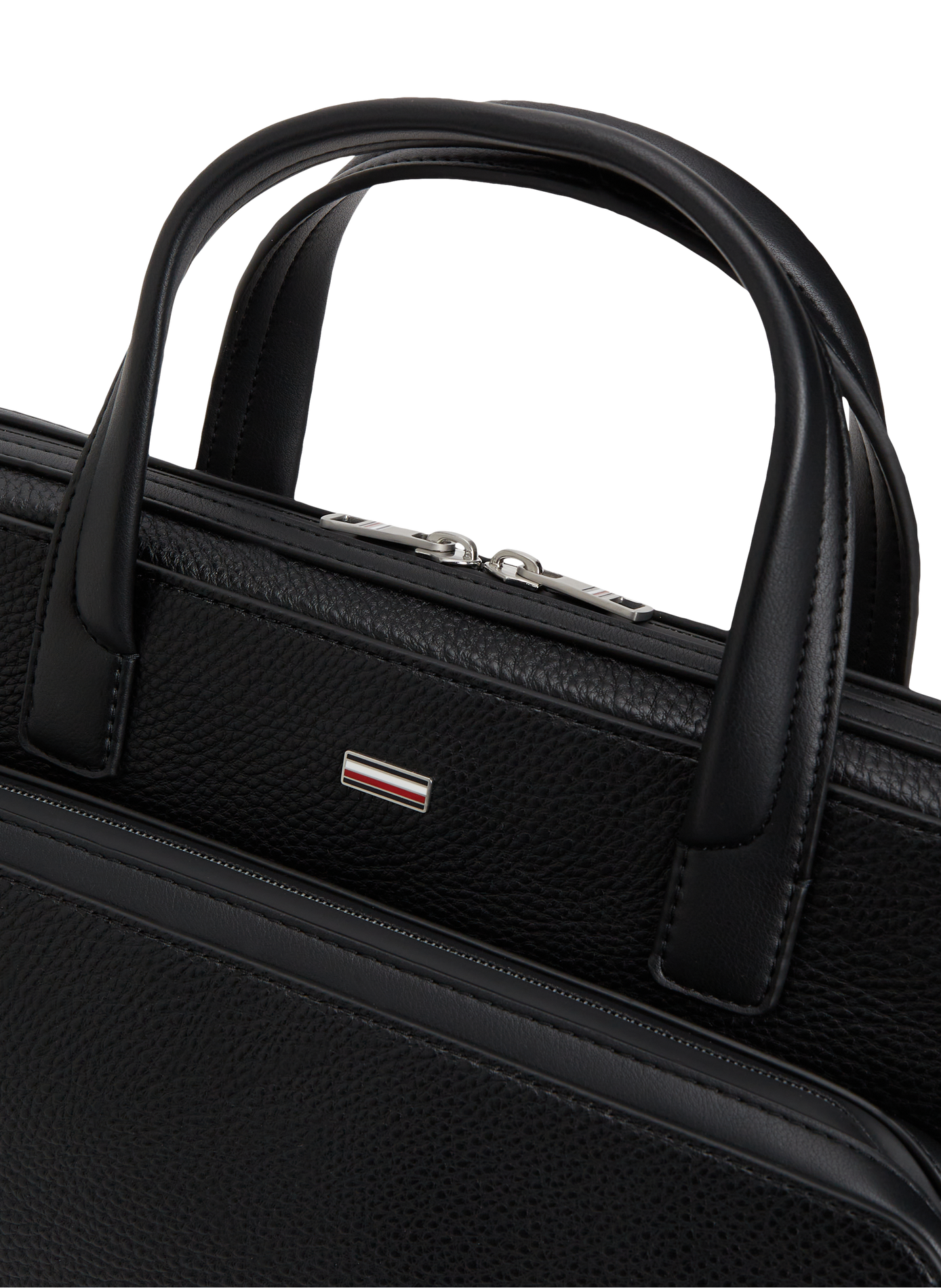 Textured document holder with metallic logo TOMMY HILFIGER Black