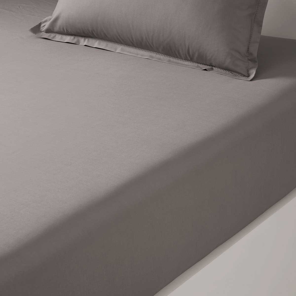 Drap housse pour lit articulé en percale de coton, alcove DESFORGES Gris