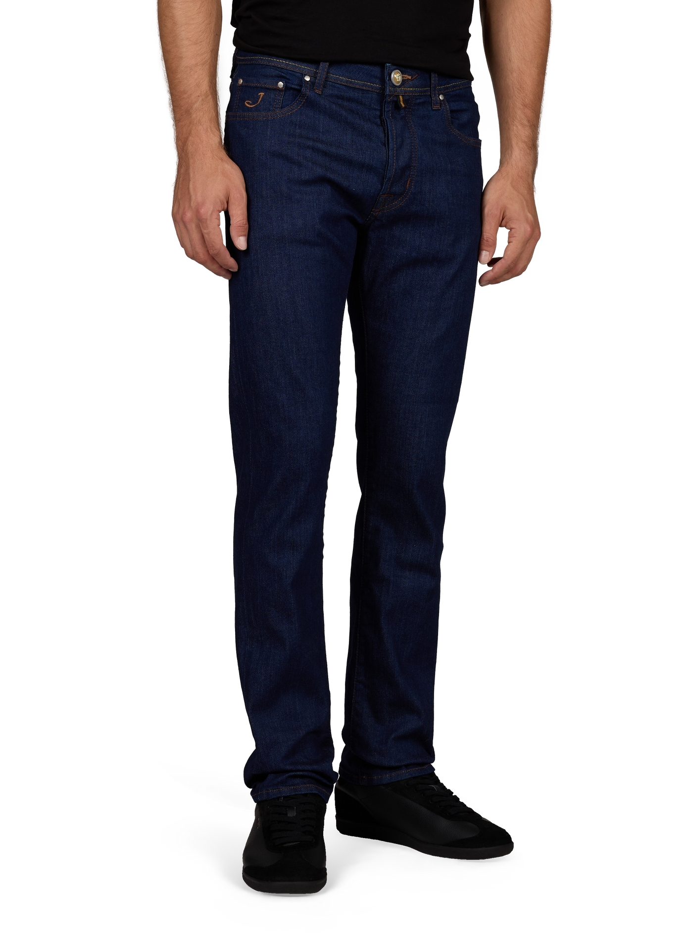 Jean droit en coton mélangé JACOB COHEN Bleu