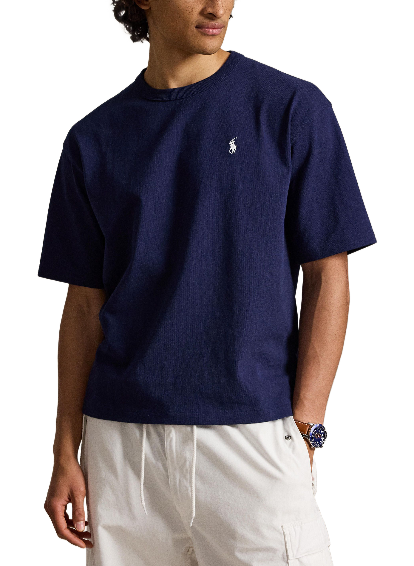 T-shirt à logo brodé en coton POLO RALPH LAUREN Bleu