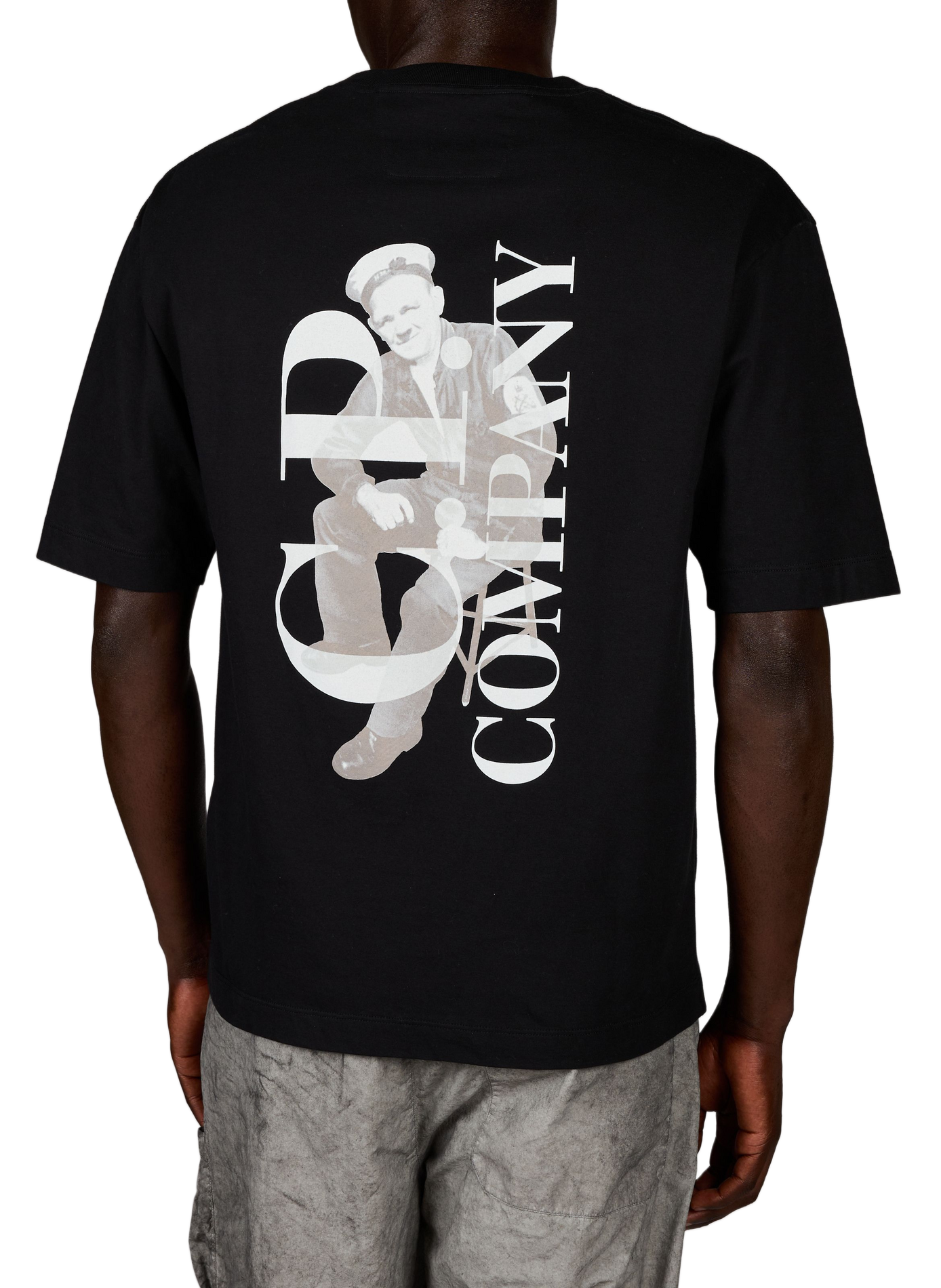 Maglietta con logo in cotone CP COMPANY Nero
