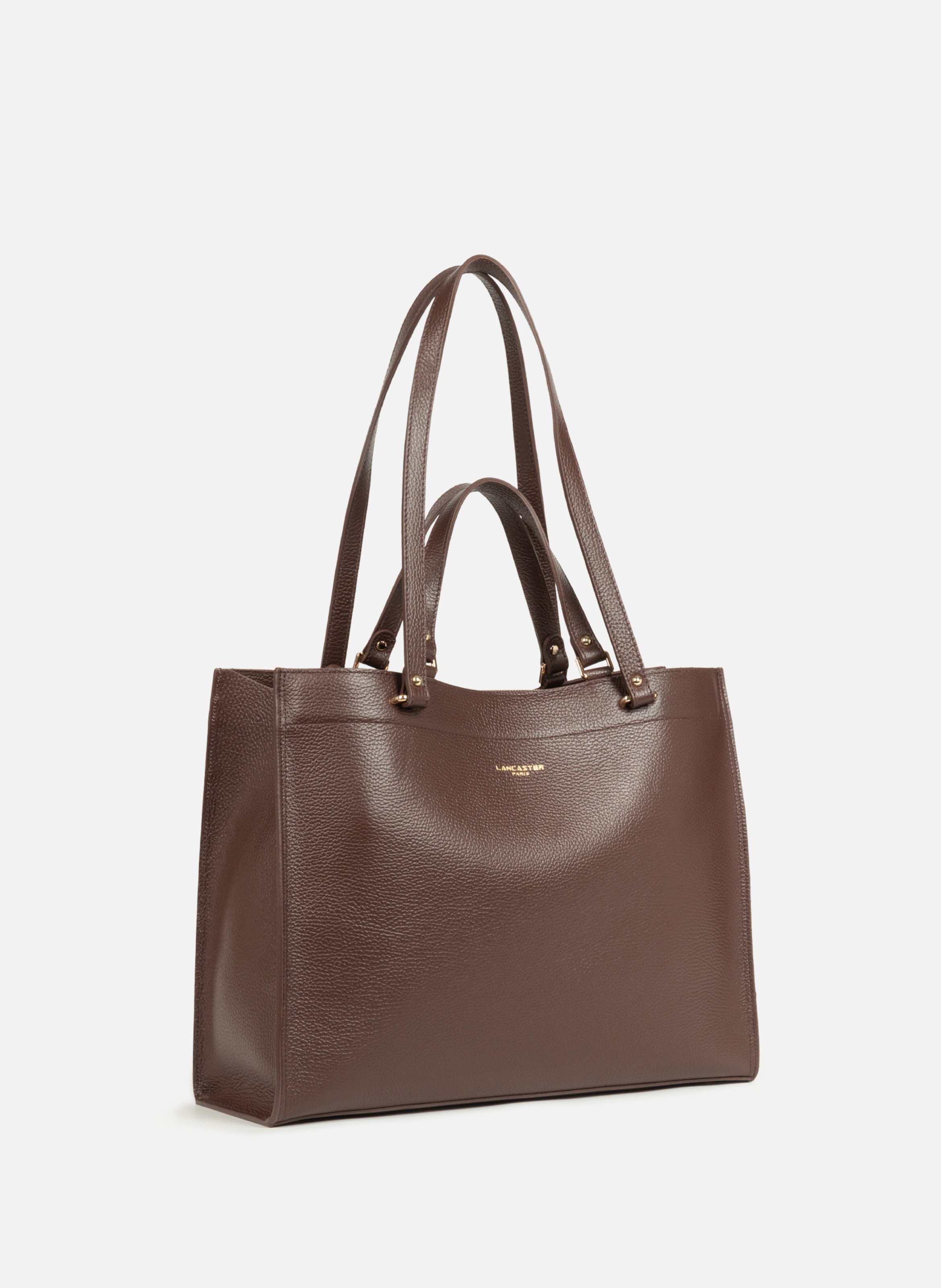 Très grand sac cabas épaule - foulonné double daily LANCASTER Marron
