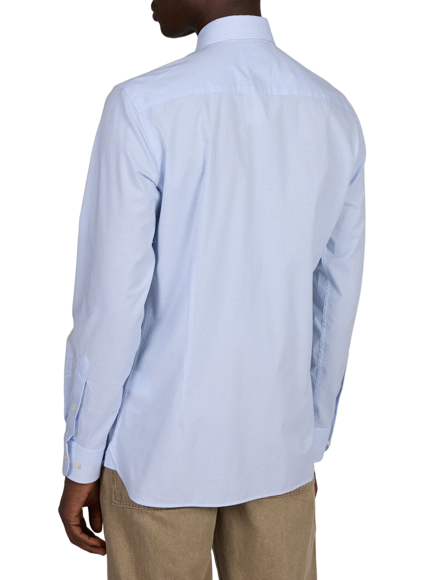 Chemise slim à rayures en coton HACKETT Bleu