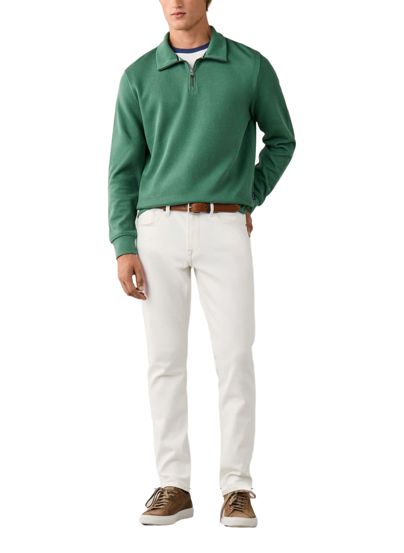 Gerader Sweatshirt mit Stehkragen aus Baumwolle FACONNABLE Grun